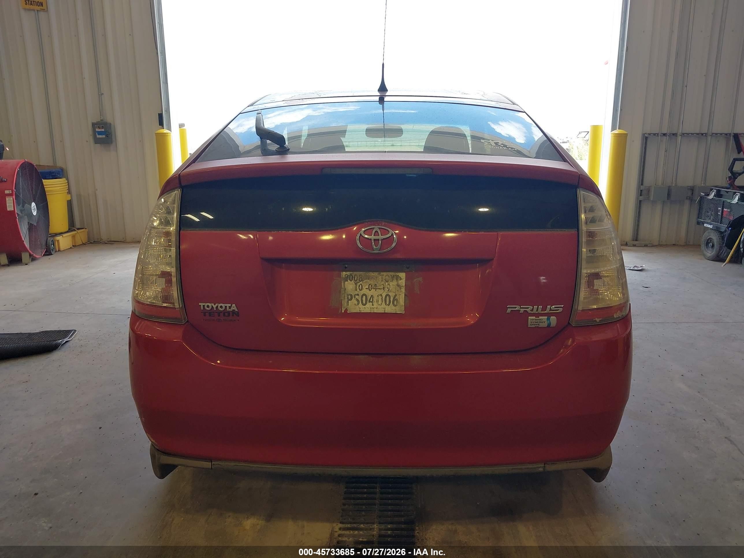 2008 Toyota Prius Red vin: JTDKB20U183336087