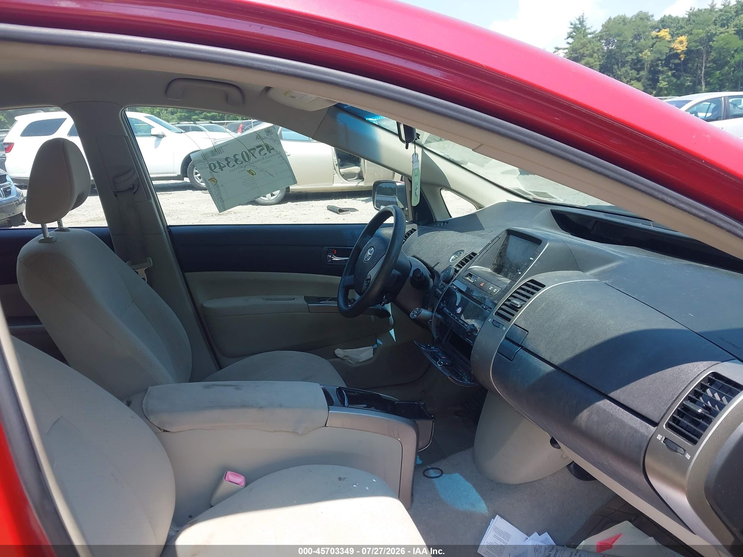 2008 Toyota Prius   Red vin: JTDKB20U187728558