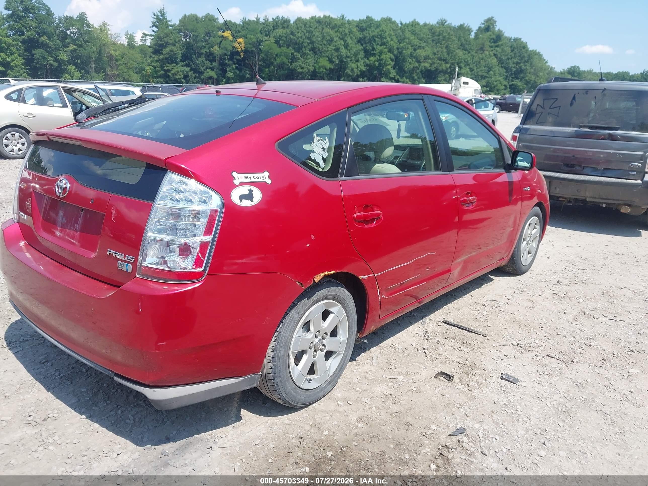 2008 Toyota Prius   Red vin: JTDKB20U187728558