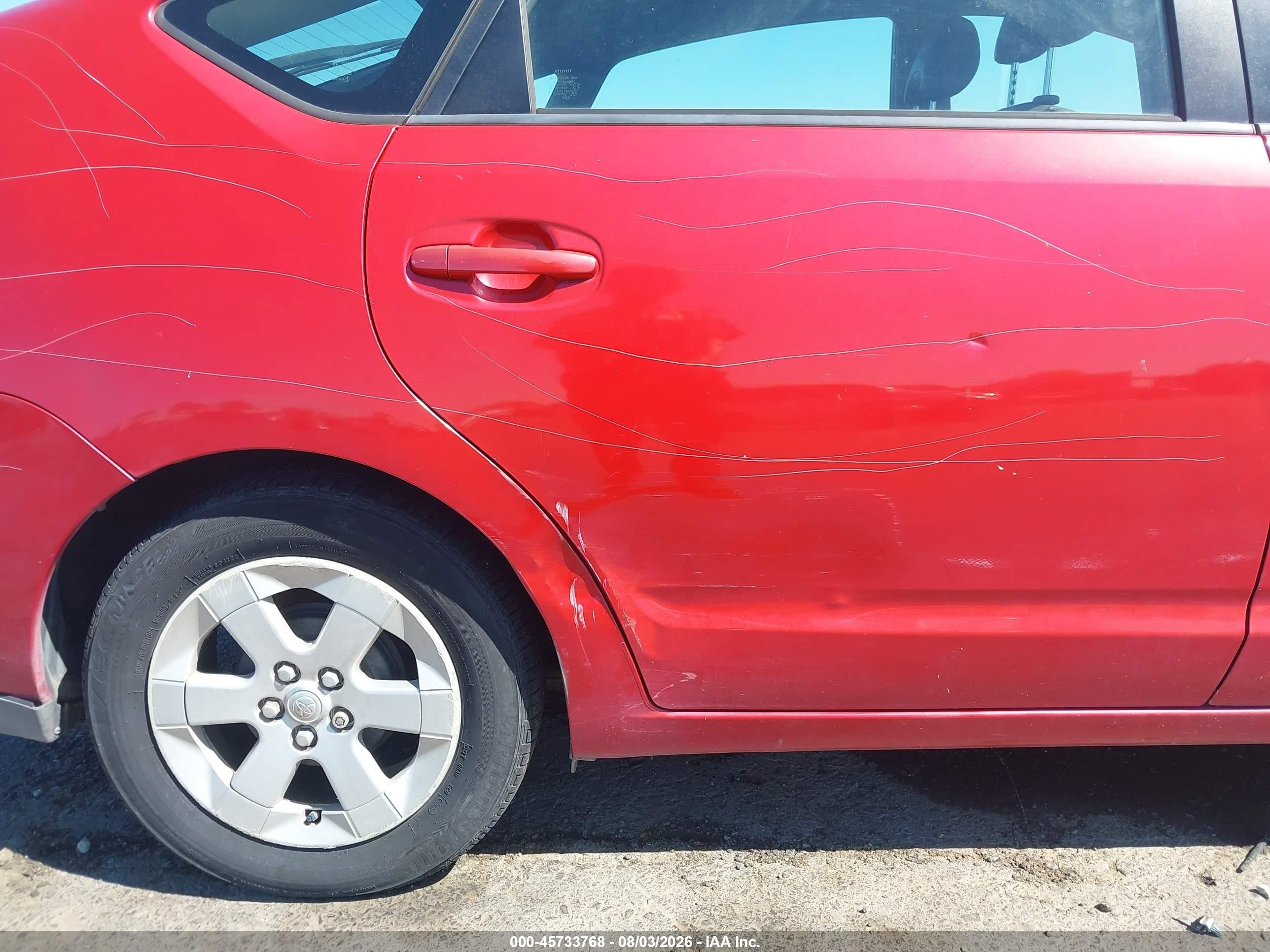 2008 Toyota Prius   Red vin: JTDKB20U187740497