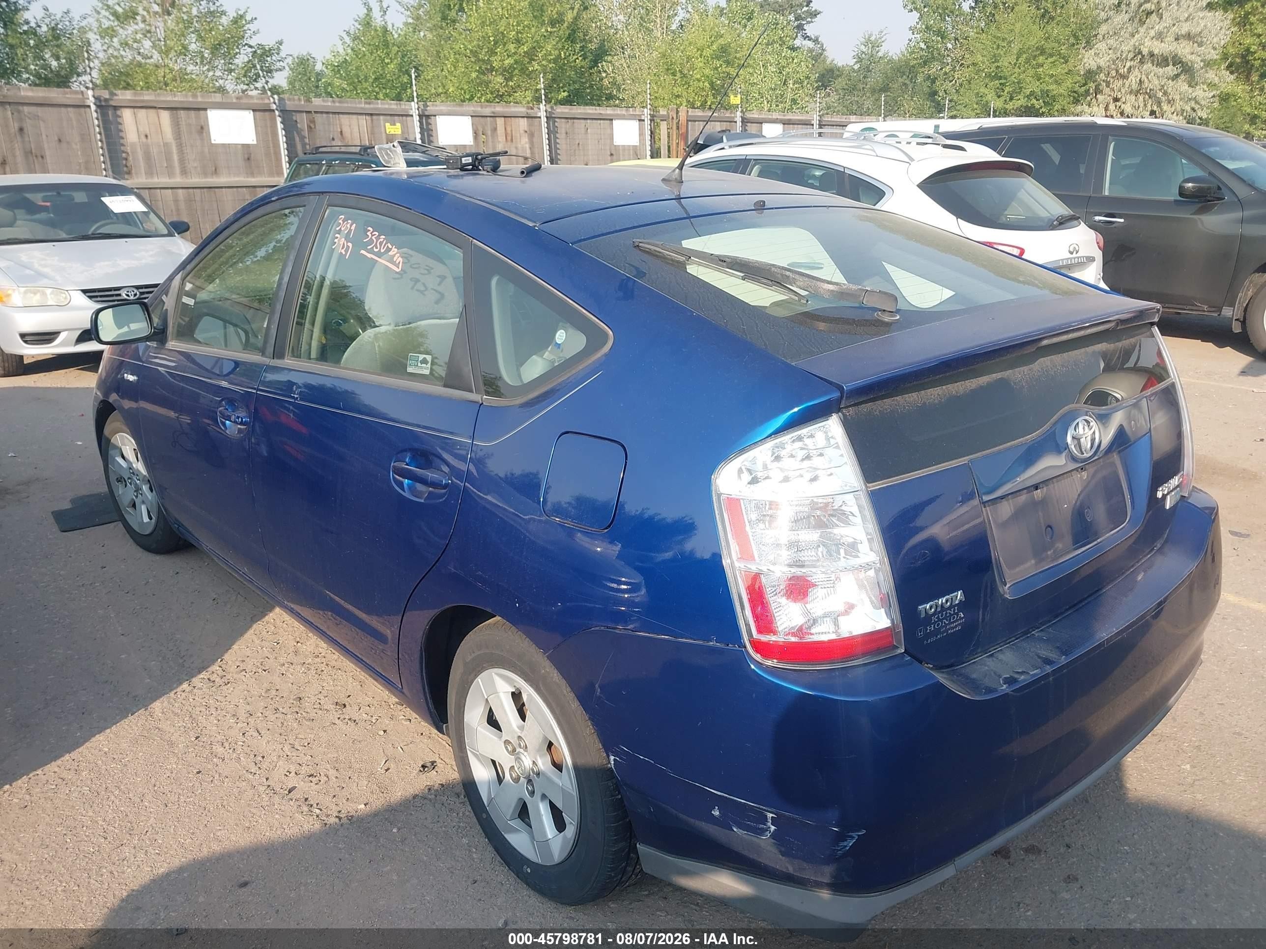 2008 Toyota Prius   Blue vin: JTDKB20U187763164