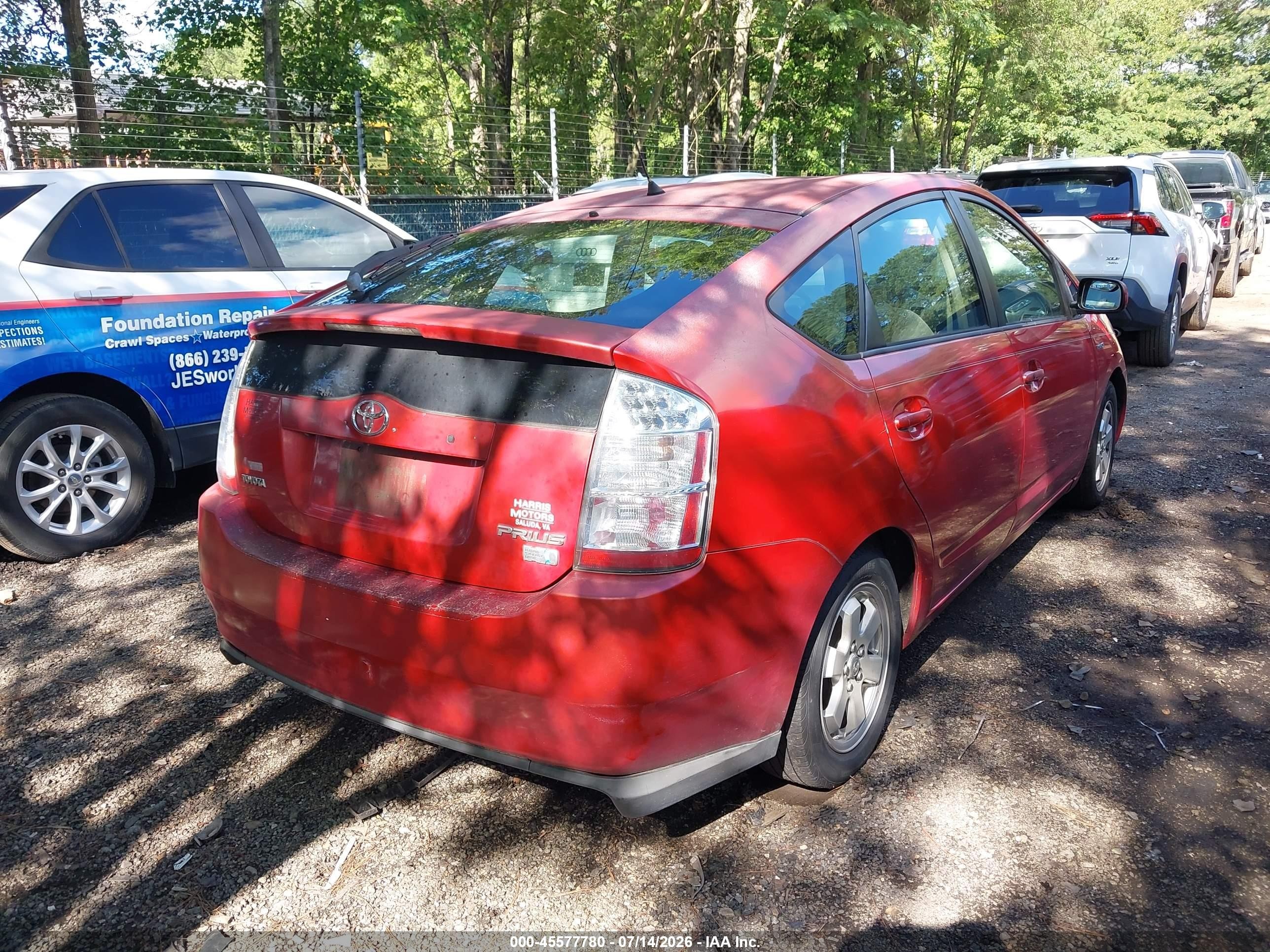 2007 Toyota Prius   Red vin: JTDKB20U277557401