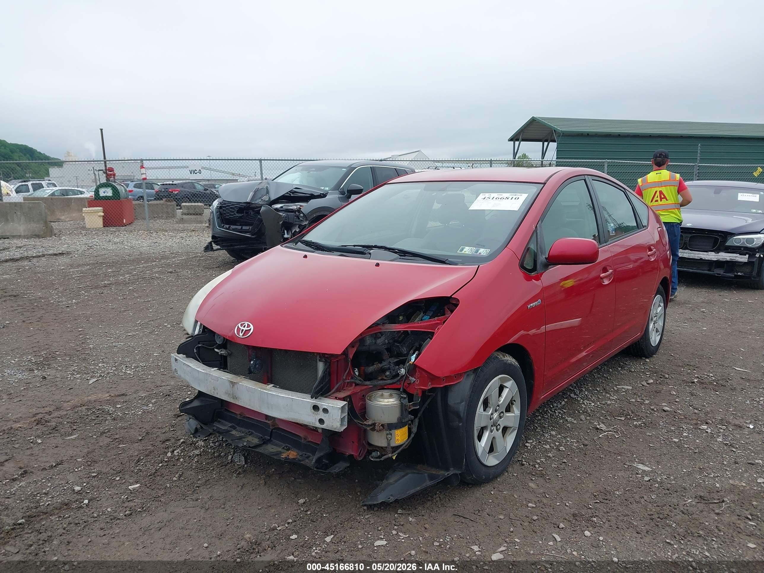 2007 Toyota Prius Red vin: JTDKB20U277662262