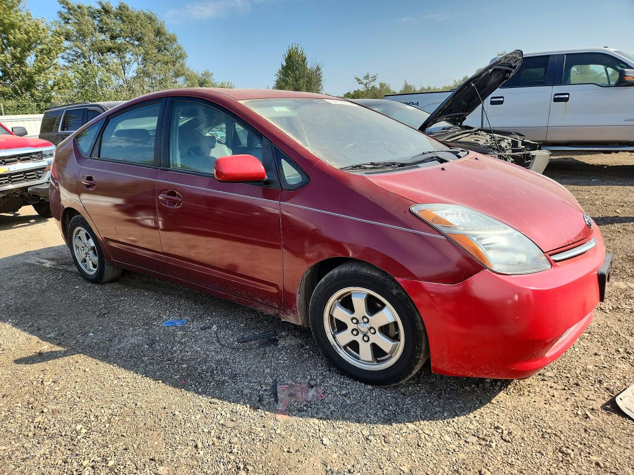2007 Toyota Prius Base Burgundy vin: JTDKB20U377551395