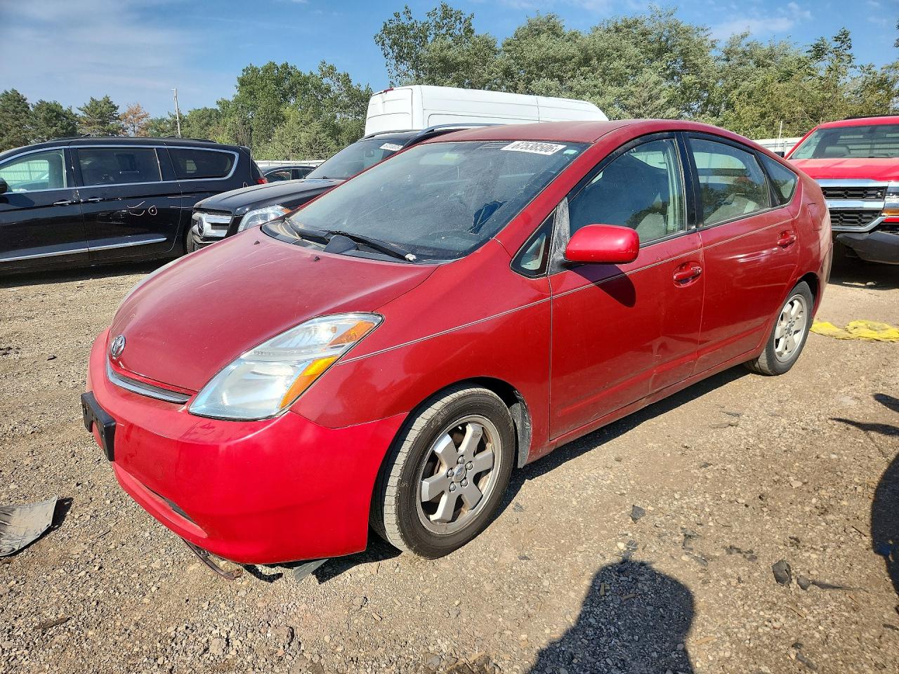 2007 Toyota Prius Base Burgundy vin: JTDKB20U377551395