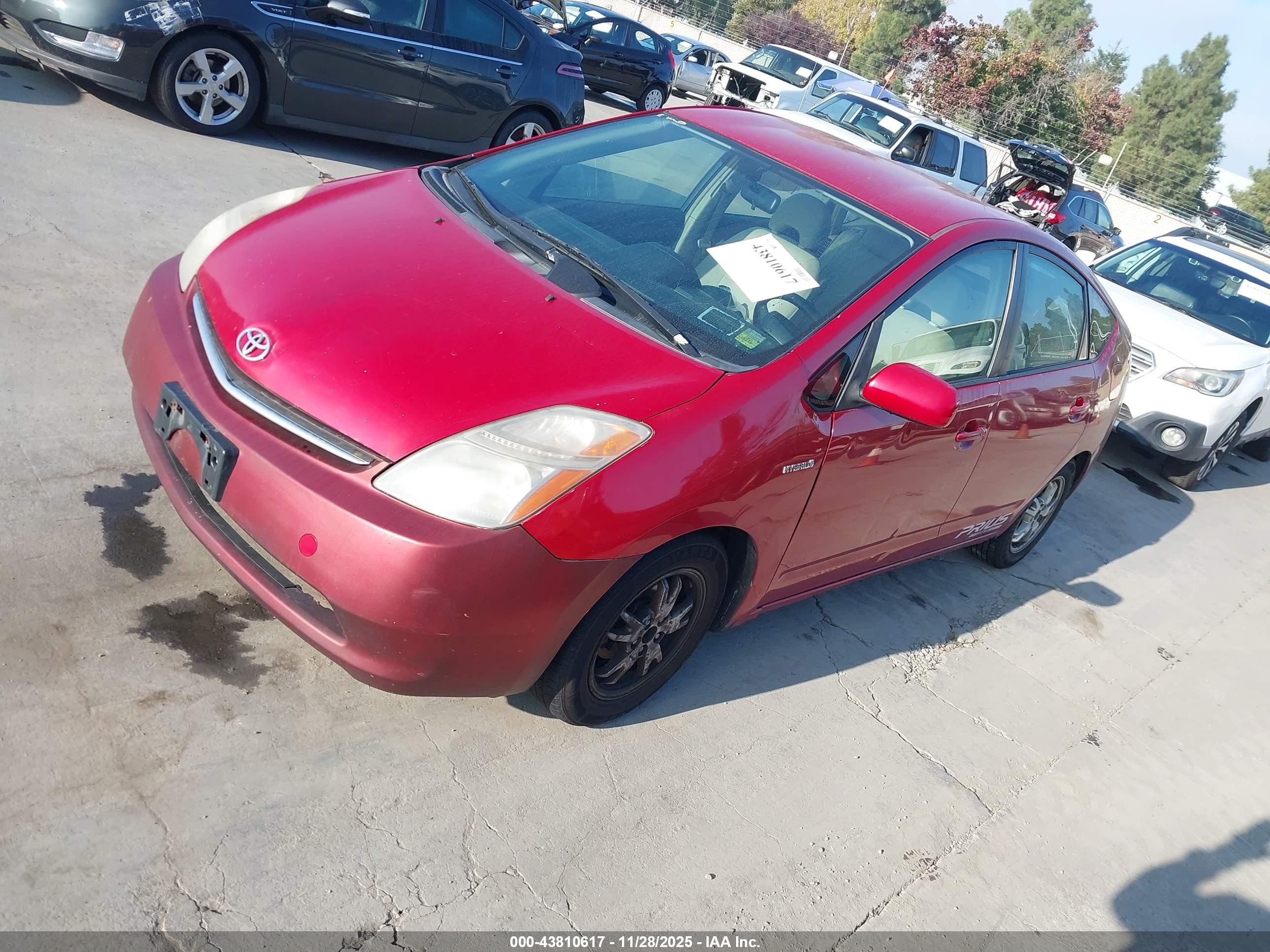 2007 Toyota Prius   Red vin: JTDKB20U377579603