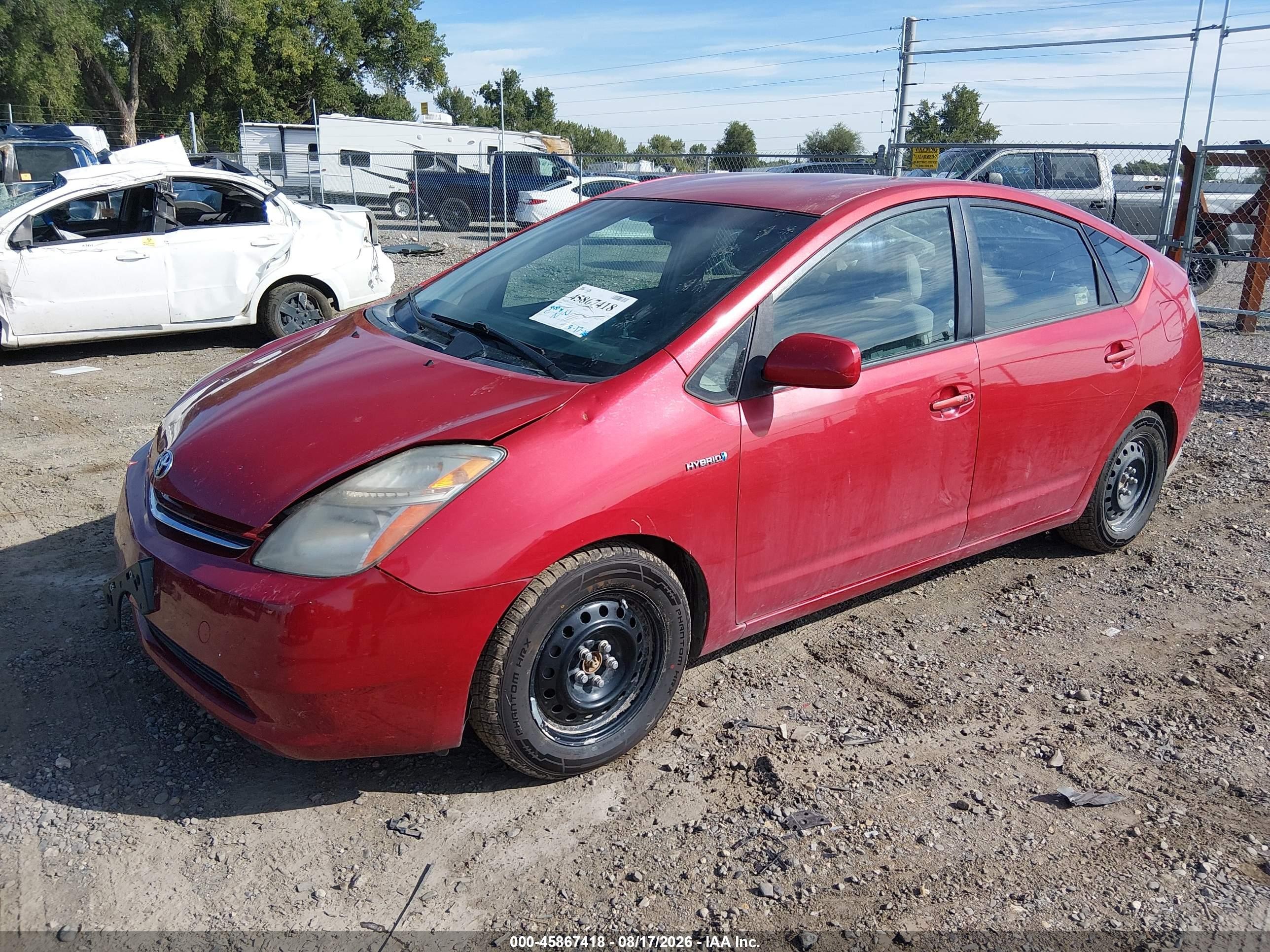 2008 Toyota Prius   Red vin: JTDKB20U383301566