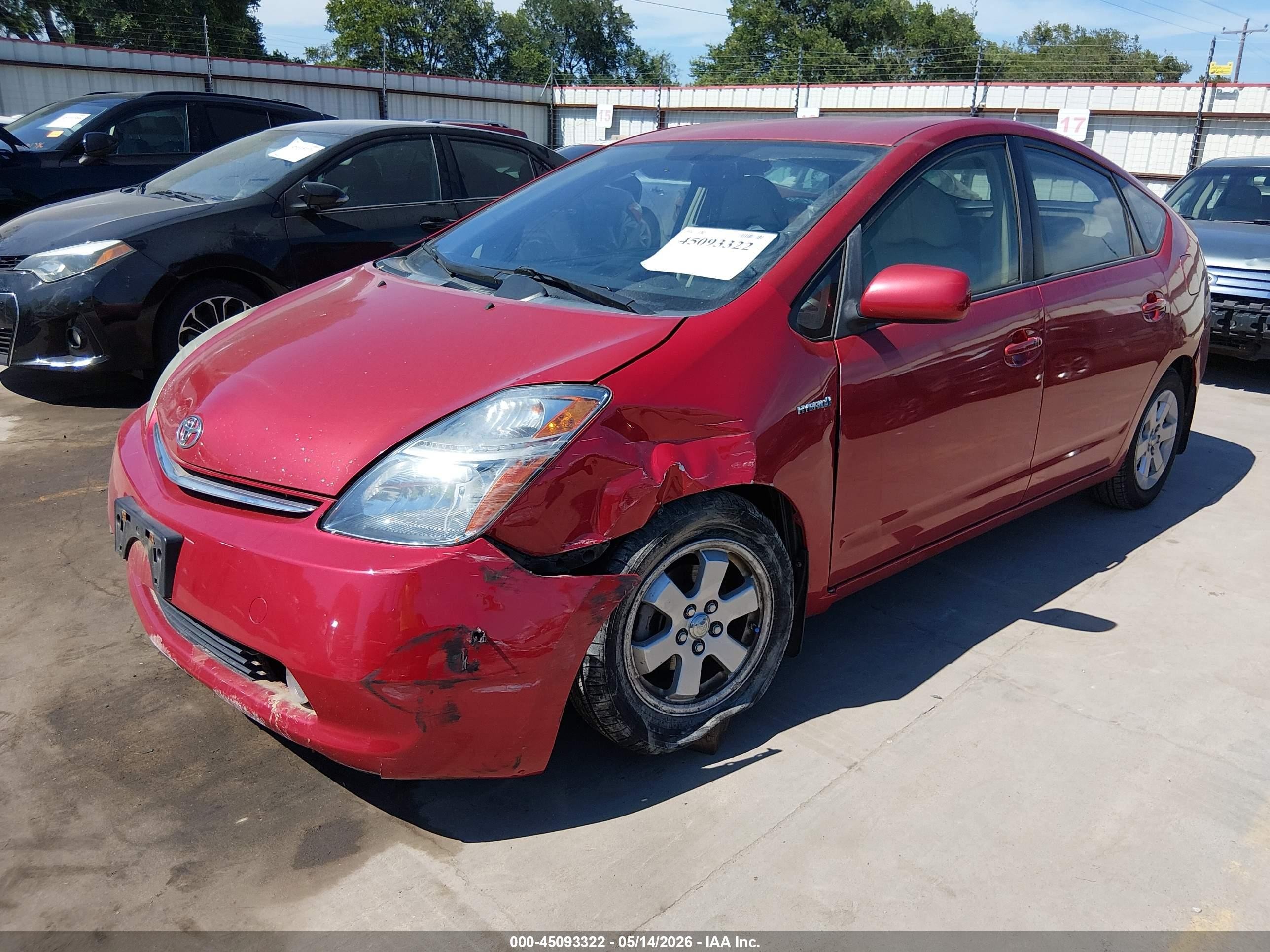 2008 Toyota Prius   Red vin: JTDKB20U383356583