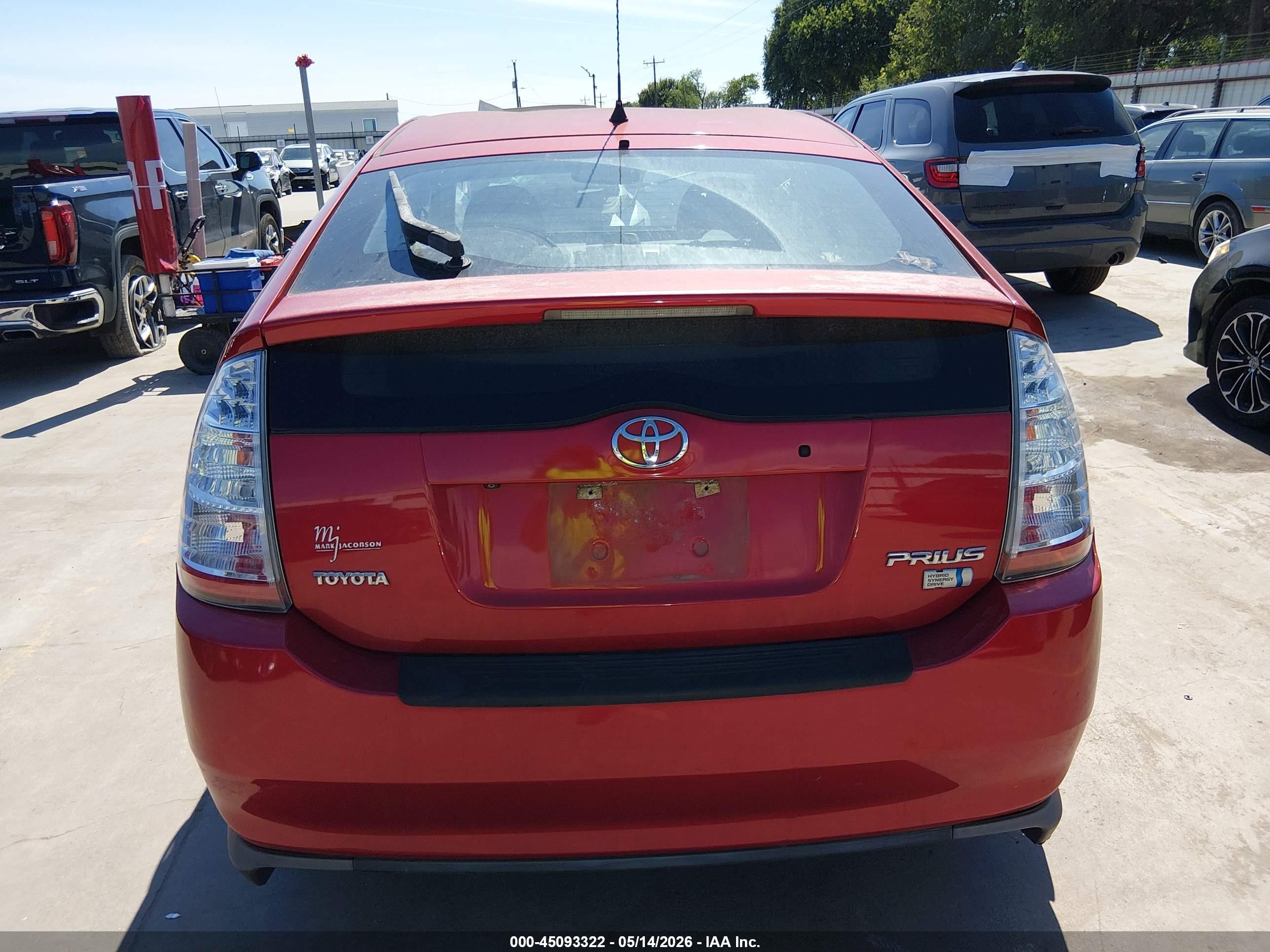 2008 Toyota Prius   Red vin: JTDKB20U383356583