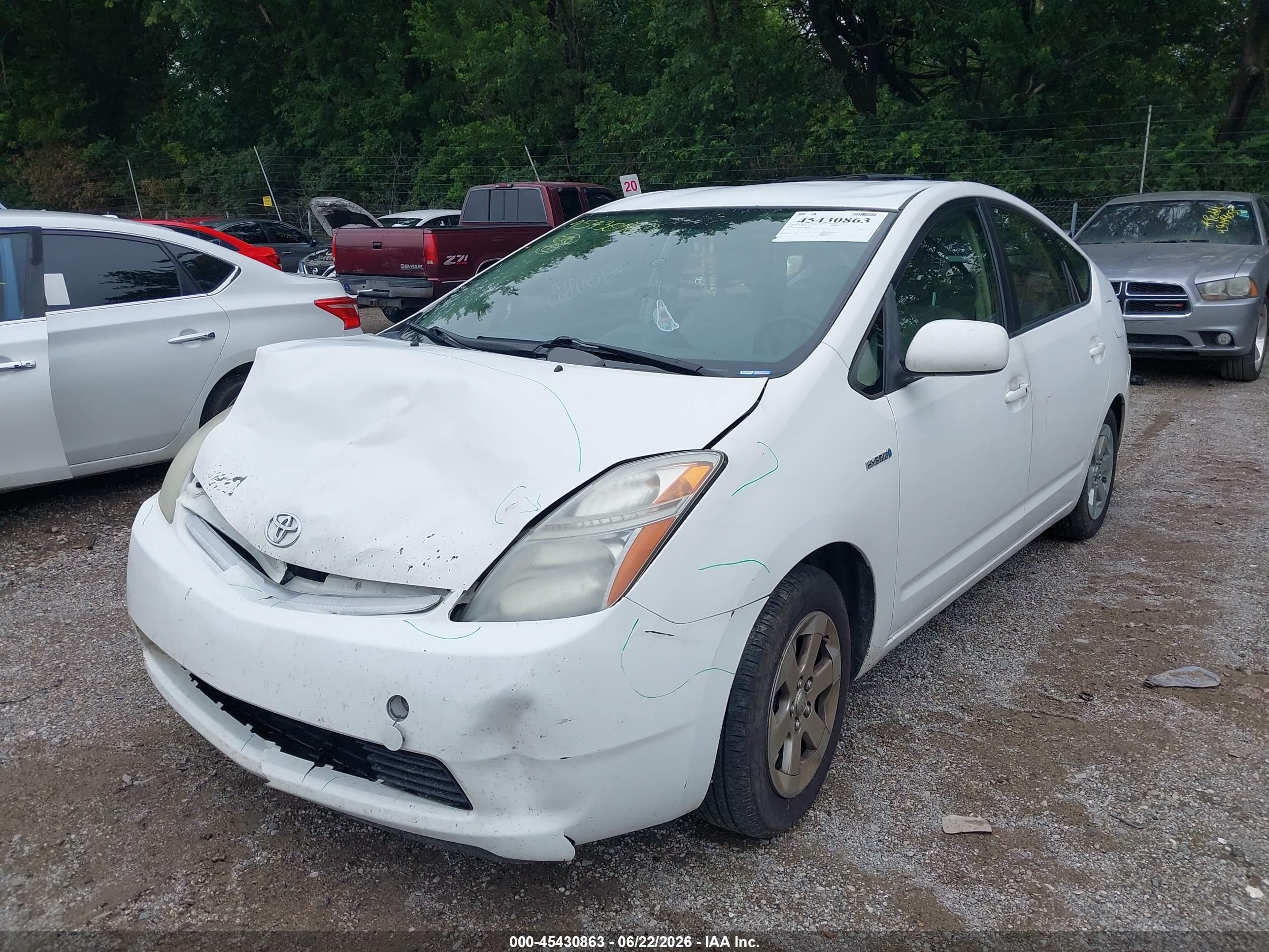 2009 Toyota Prius   White vin: JTDKB20U393471931