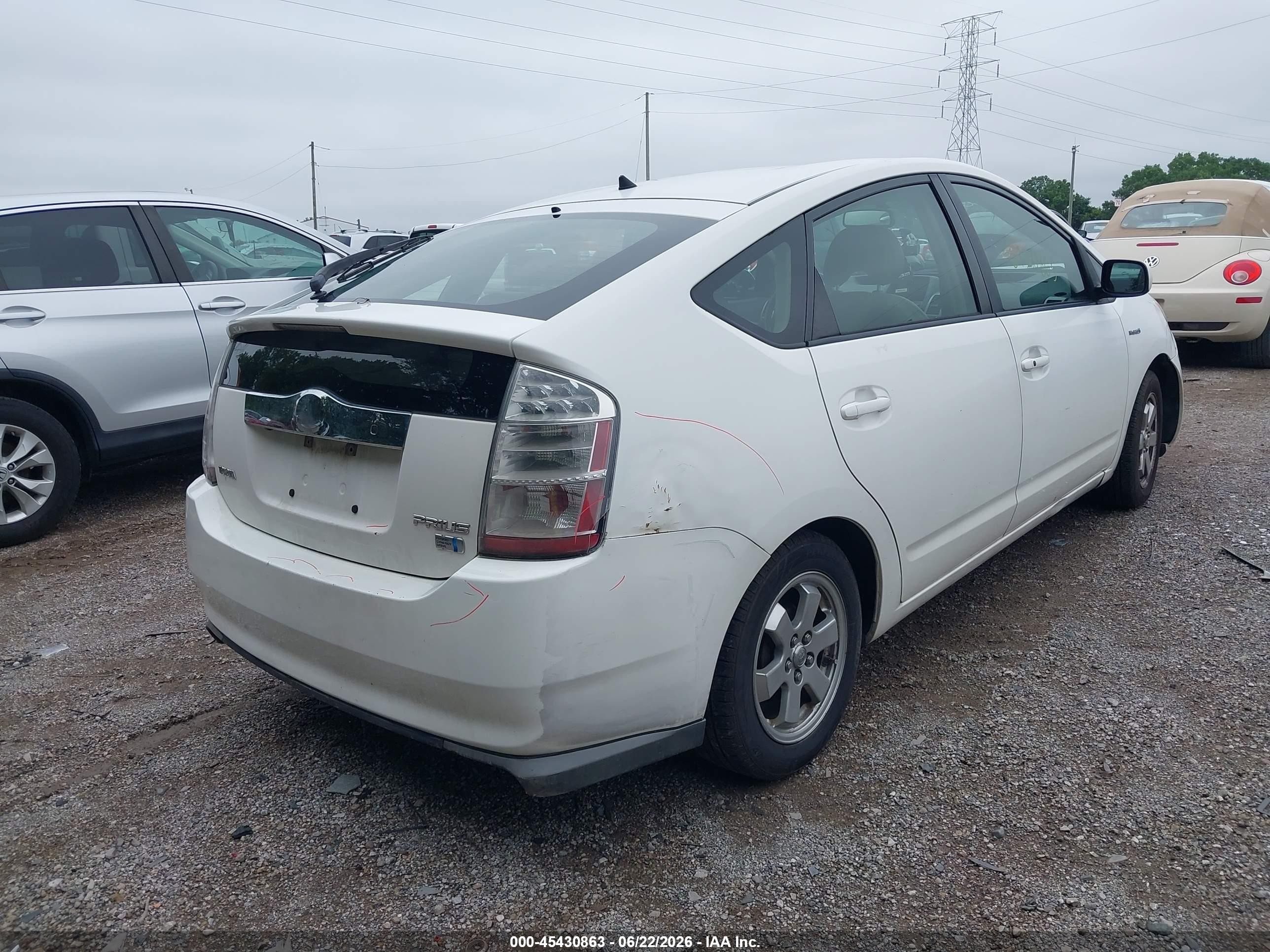 2009 Toyota Prius   White vin: JTDKB20U393471931