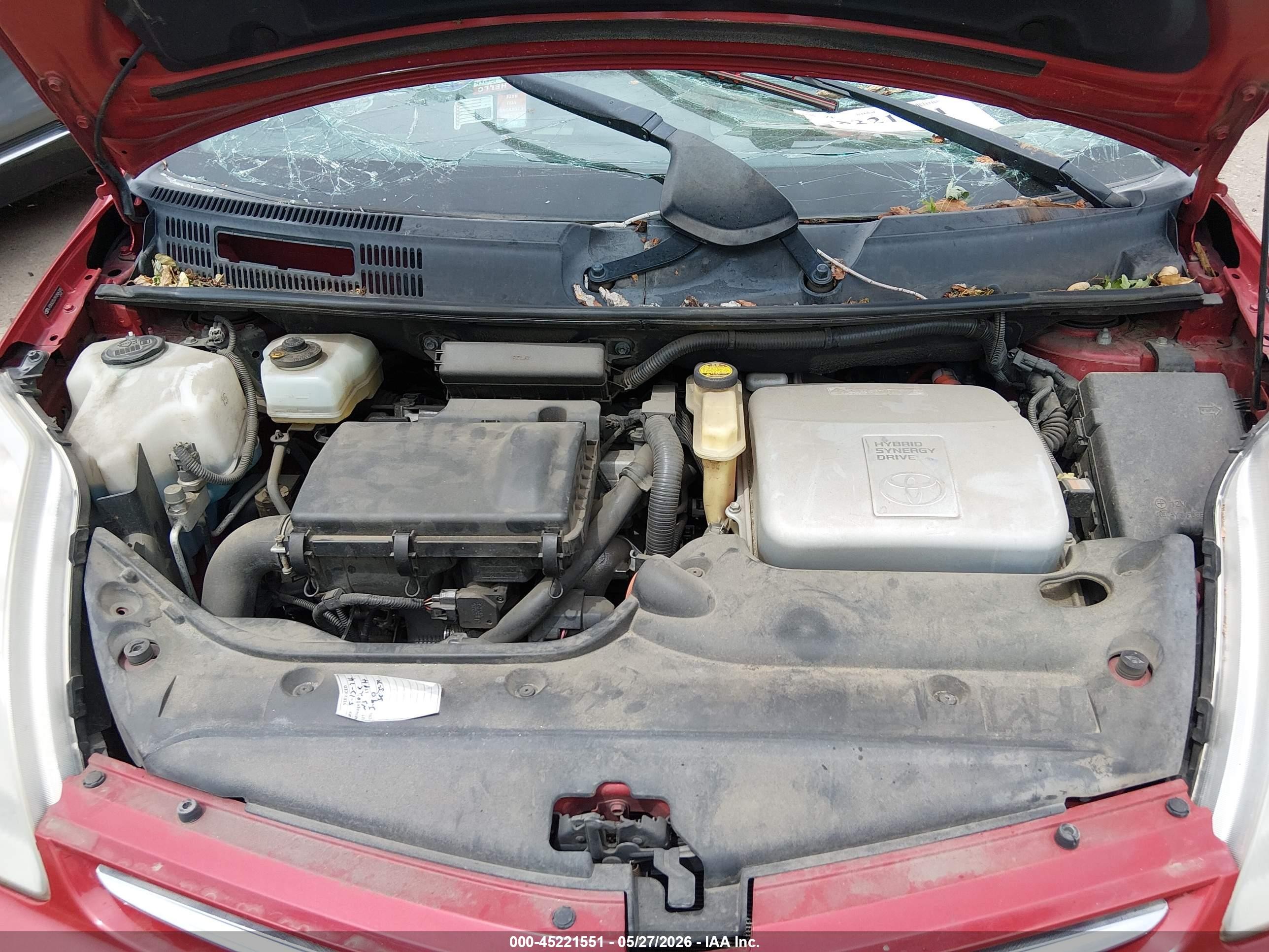 2009 Toyota Prius Red vin: JTDKB20U397846385