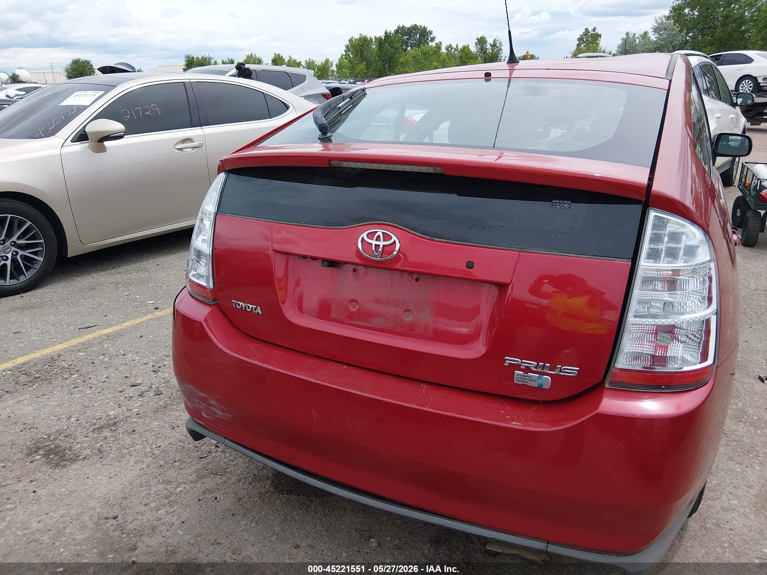 2009 Toyota Prius Red vin: JTDKB20U397846385