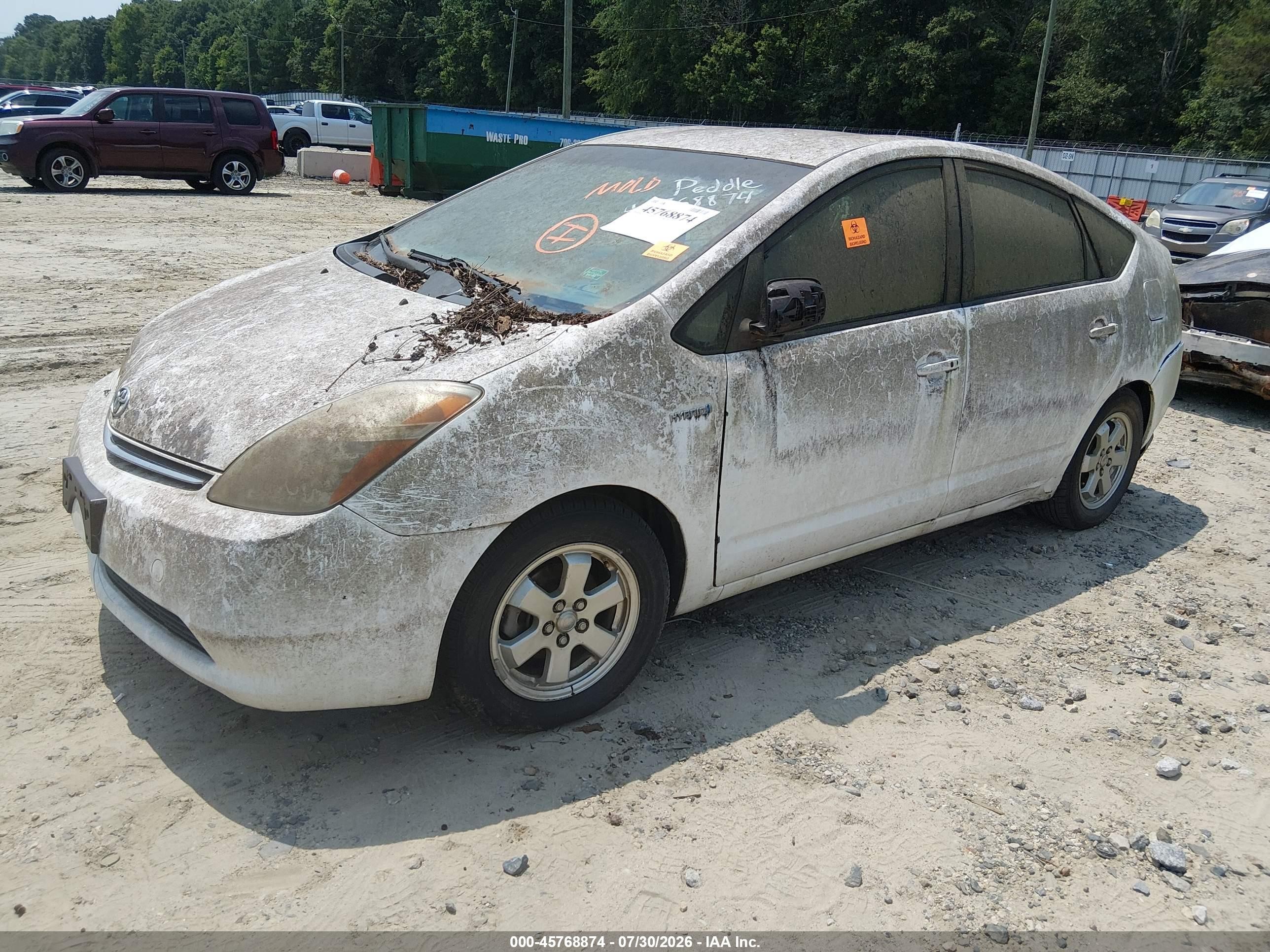 2007 Toyota Prius   Белый vin: JTDKB20U473287062