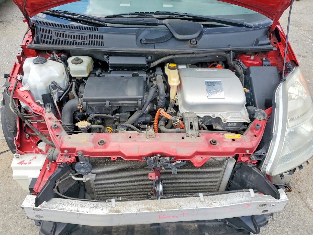2007 Toyota Prius Base Красный vin: JTDKB20U477556072