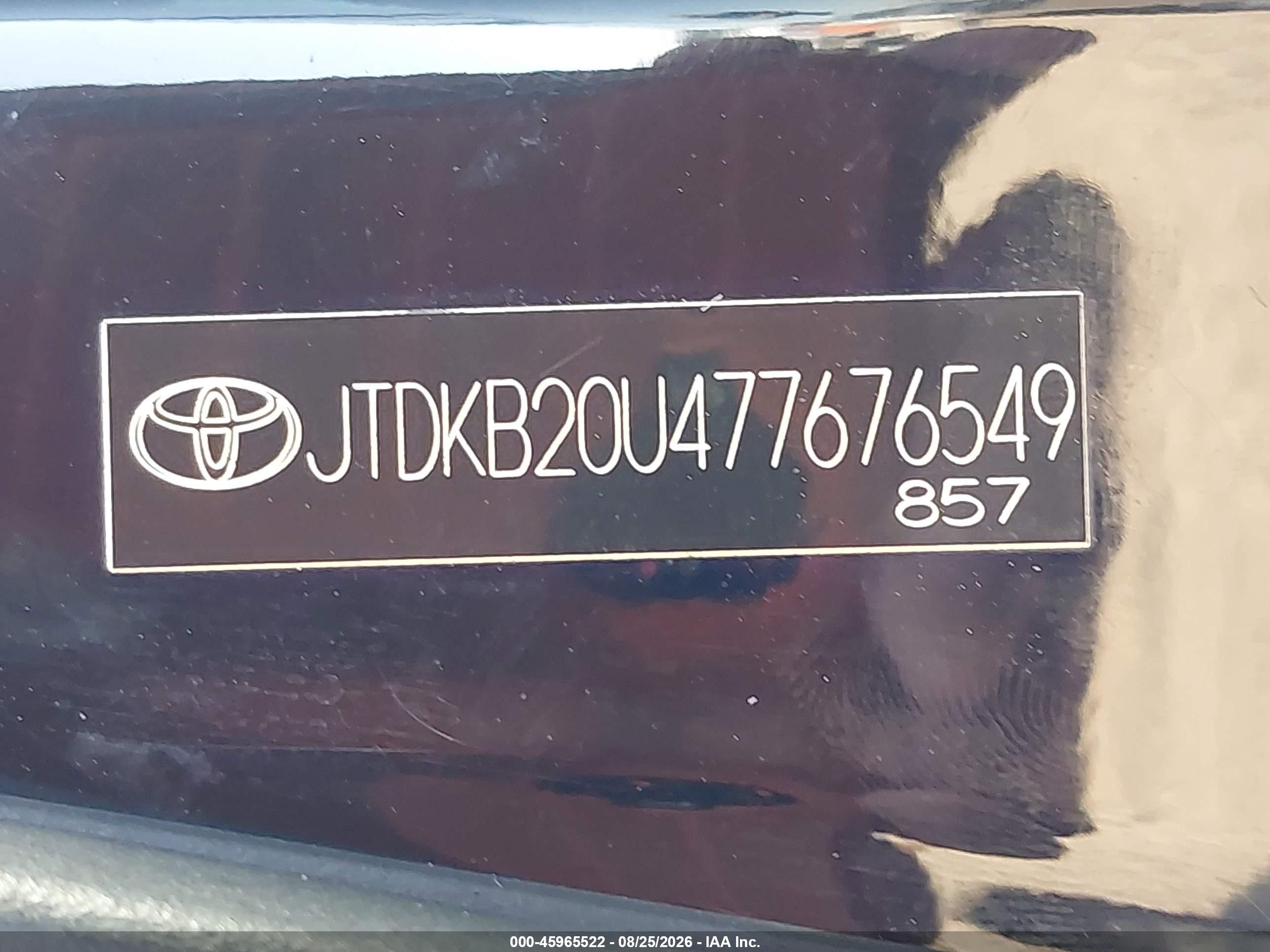 2007 Toyota Prius   Black vin: JTDKB20U477676549