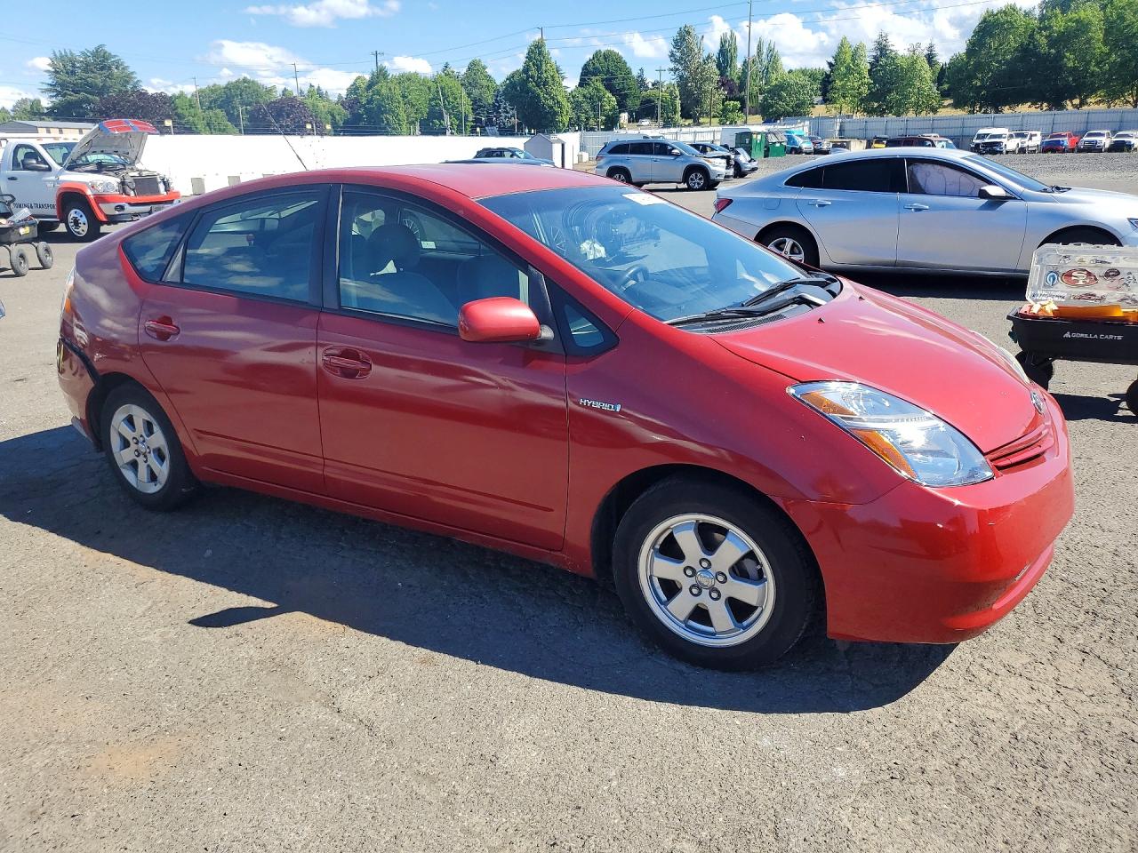 2008 Toyota Prius Base Red vin: JTDKB20U483380360
