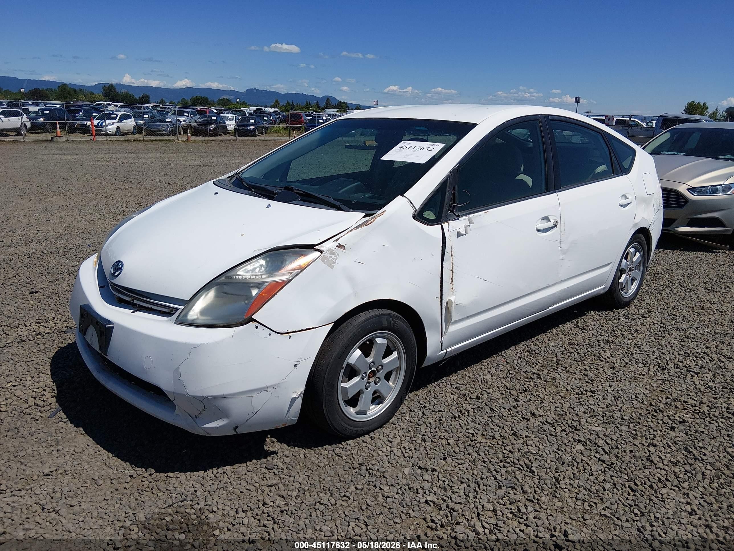 2008 Toyota Prius   White vin: JTDKB20U483448494