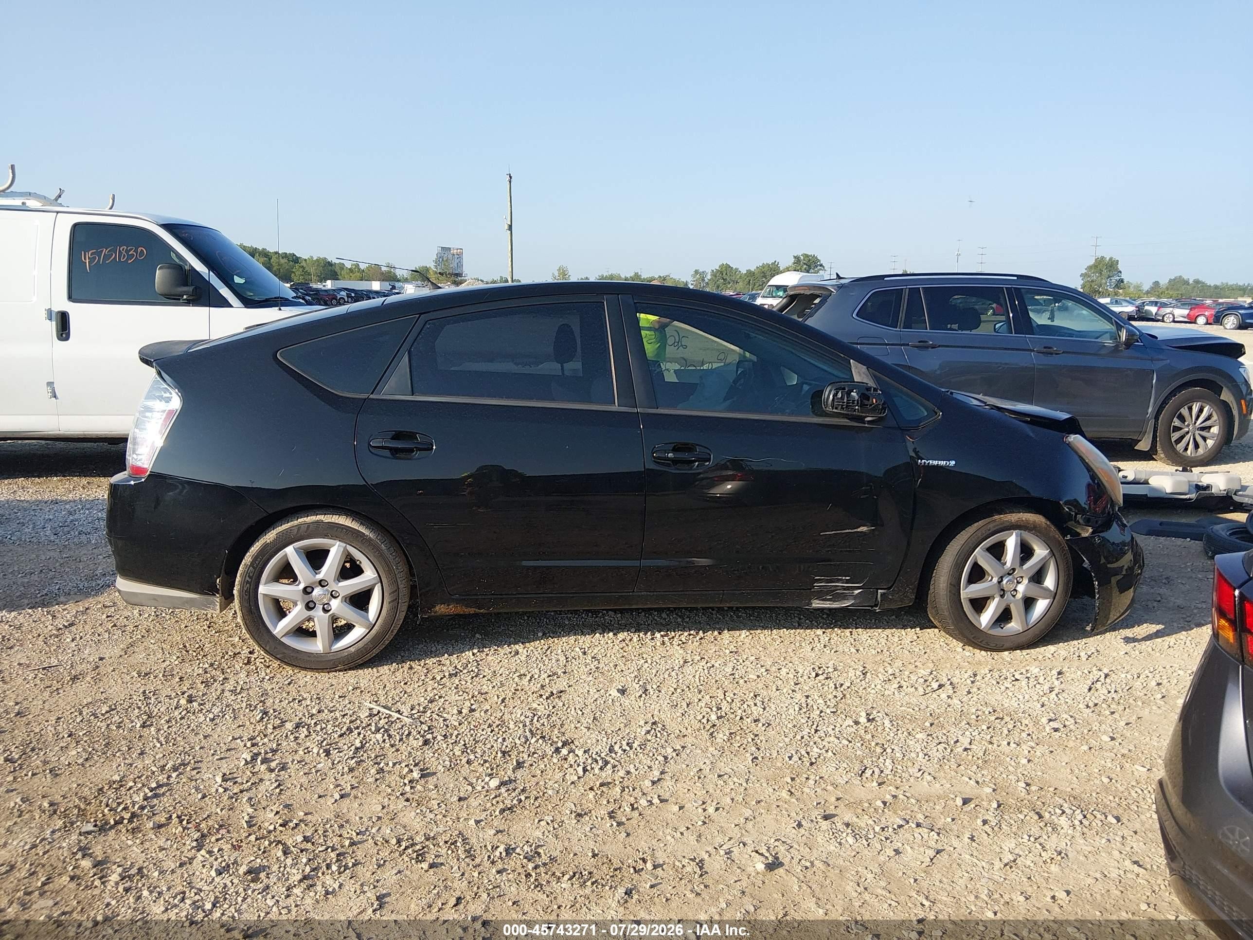 2008 Toyota Prius Touring Black vin: JTDKB20U487740784