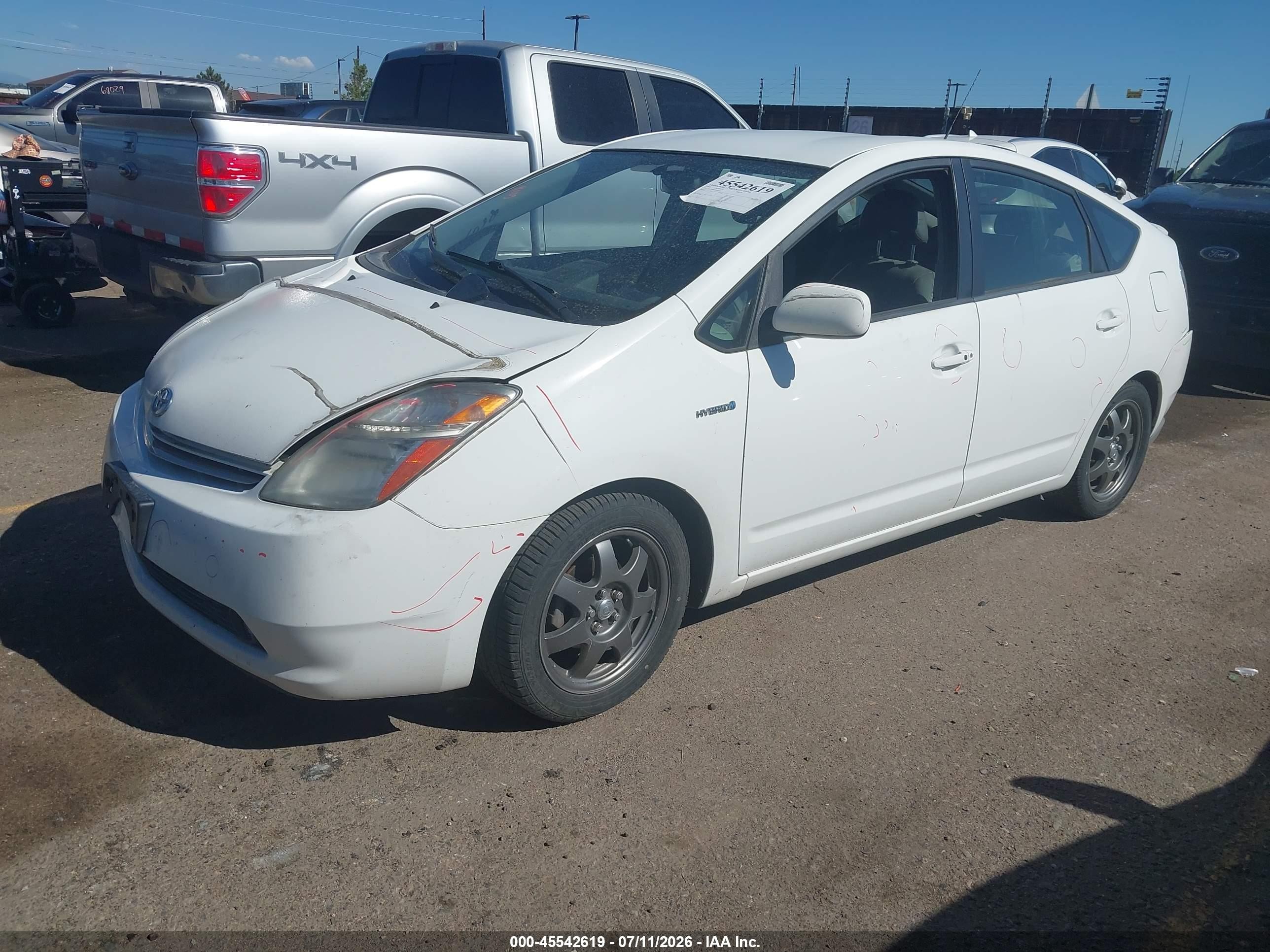 2009 Toyota Prius Touring White vin: JTDKB20U497848310