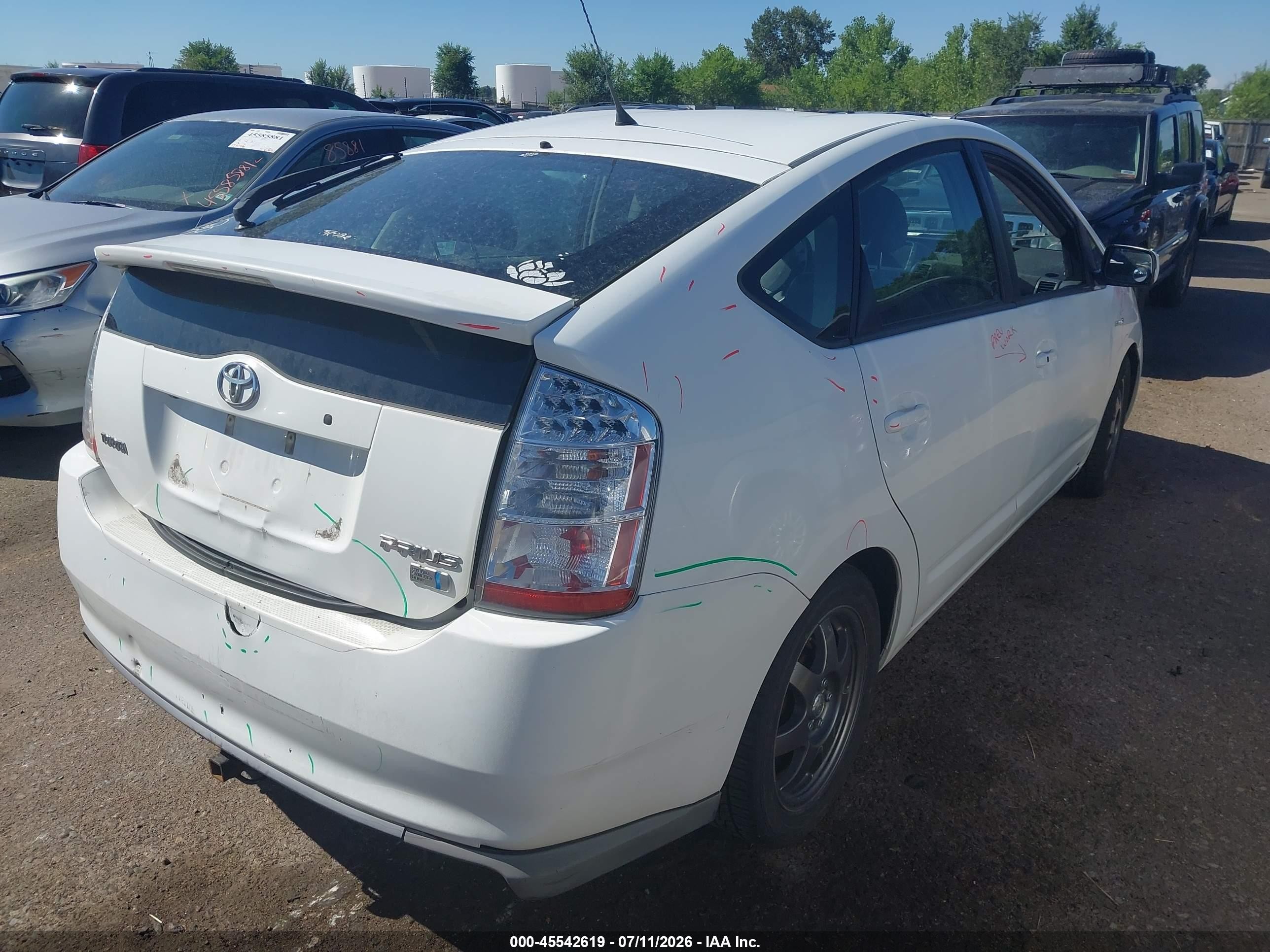 2009 Toyota Prius Touring White vin: JTDKB20U497848310