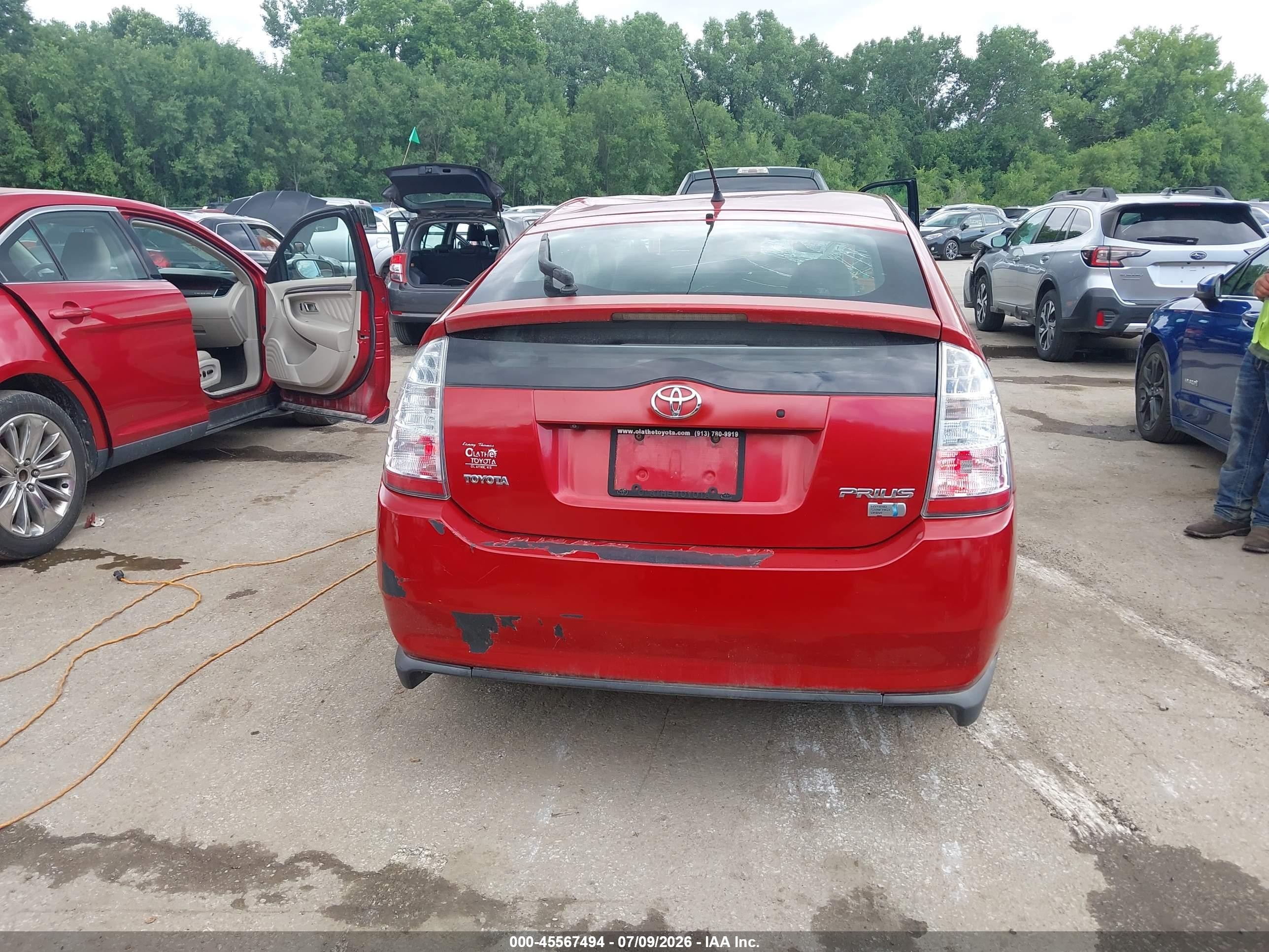 2007 Toyota Prius   Красный vin: JTDKB20U577631202