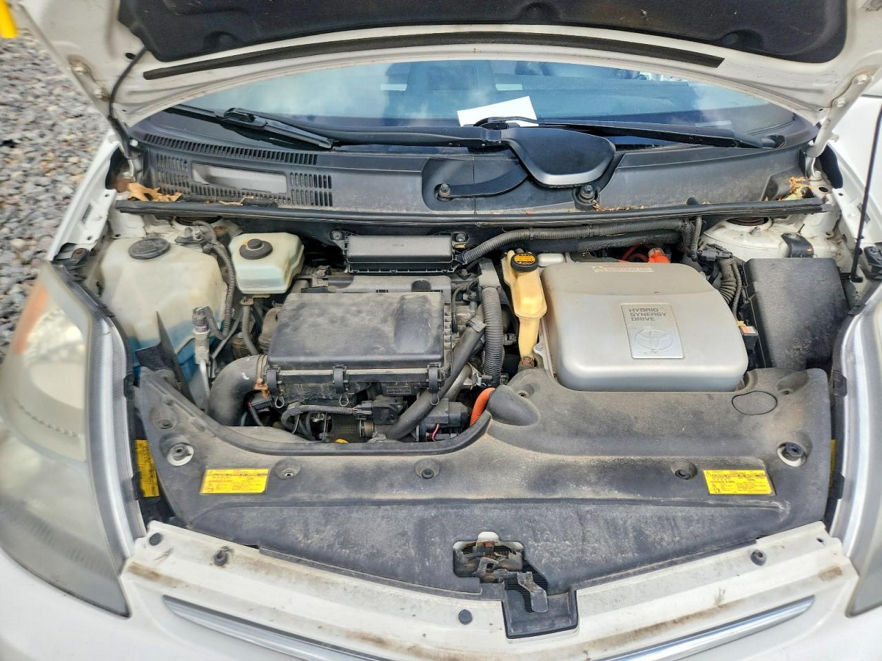 2007 Toyota Prius Base White vin: JTDKB20U577679203