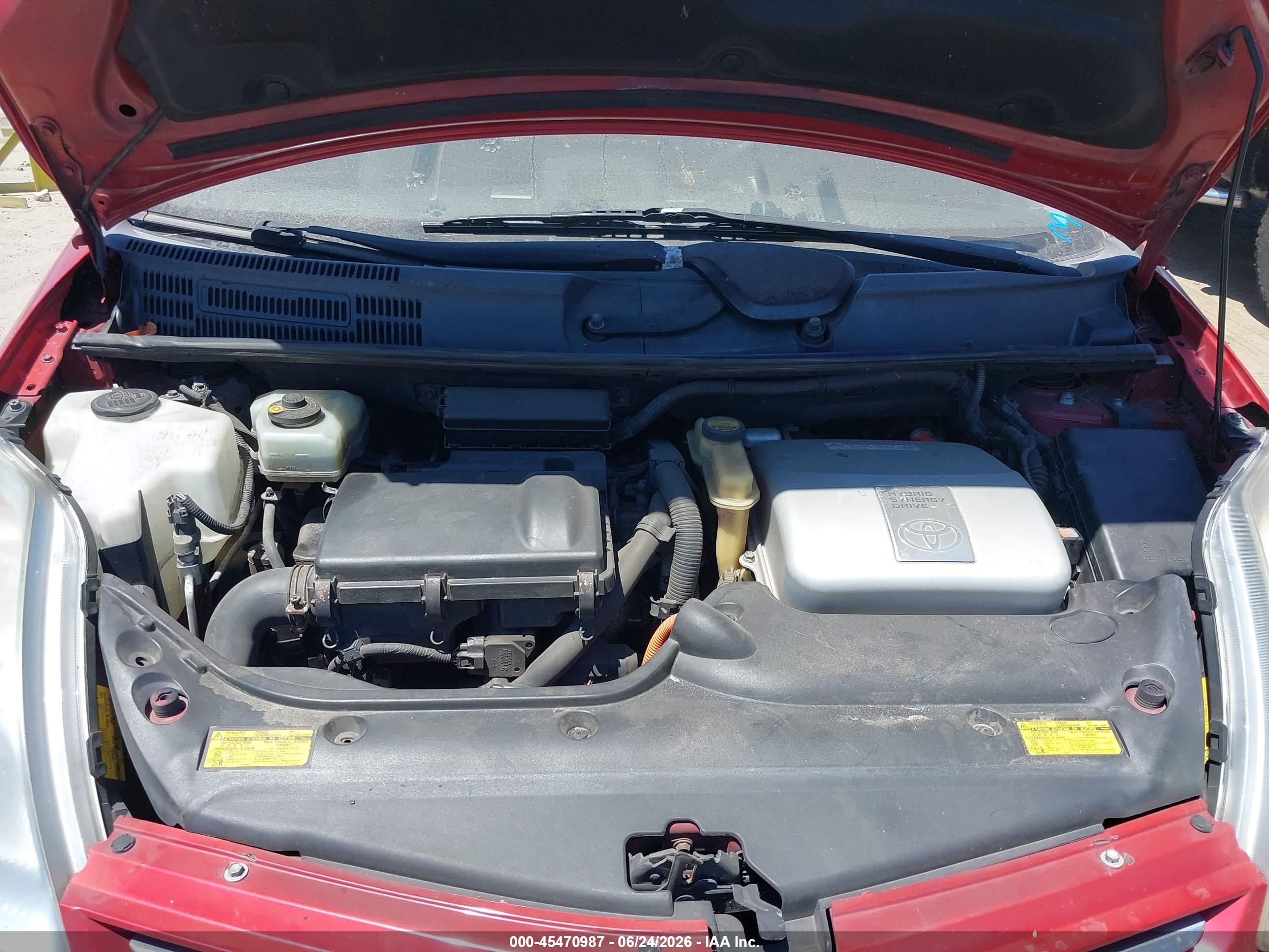2008 Toyota Prius Red vin: JTDKB20U583347786