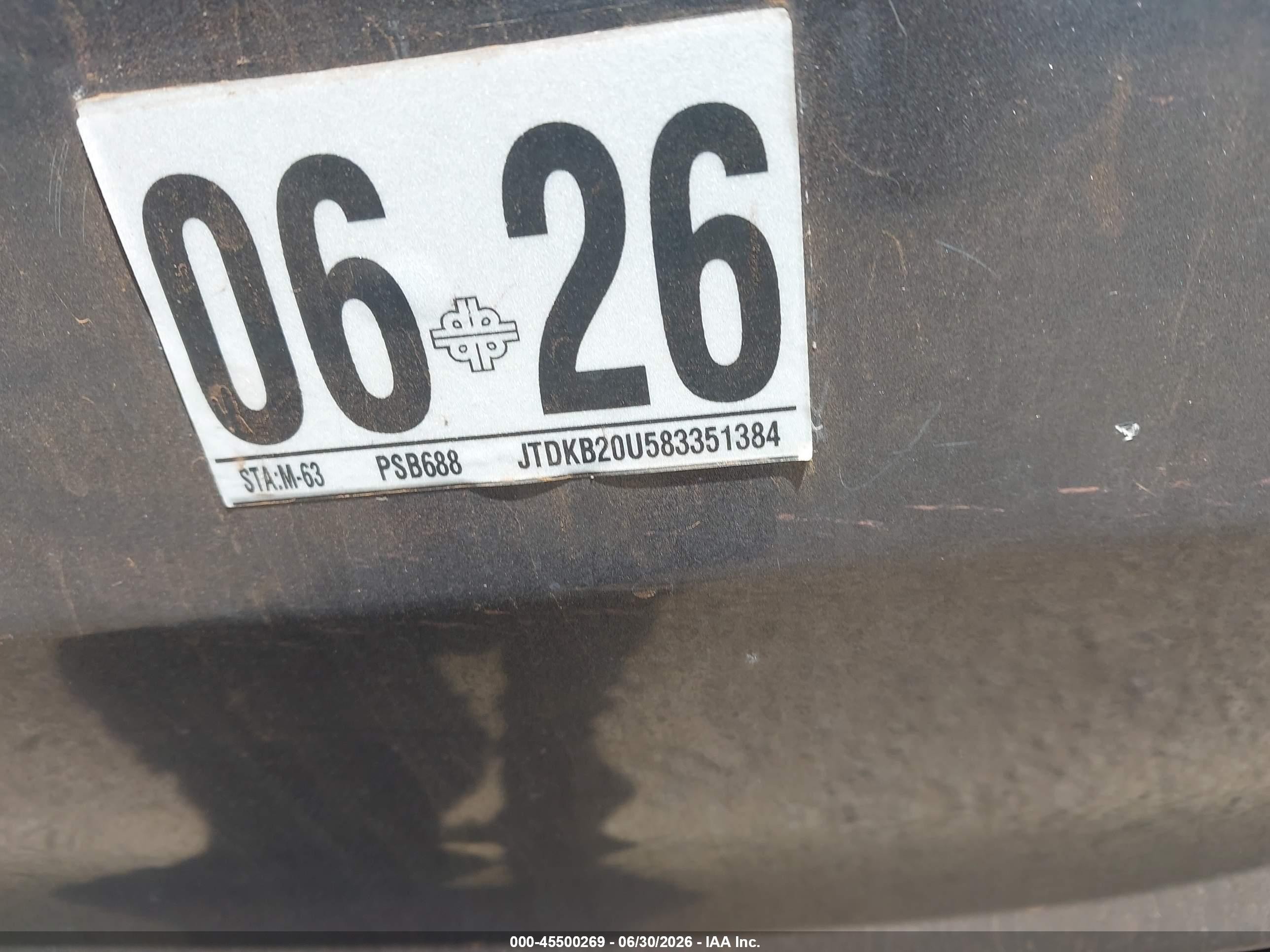 2008 Toyota Prius Touring Черный vin: JTDKB20U583351384