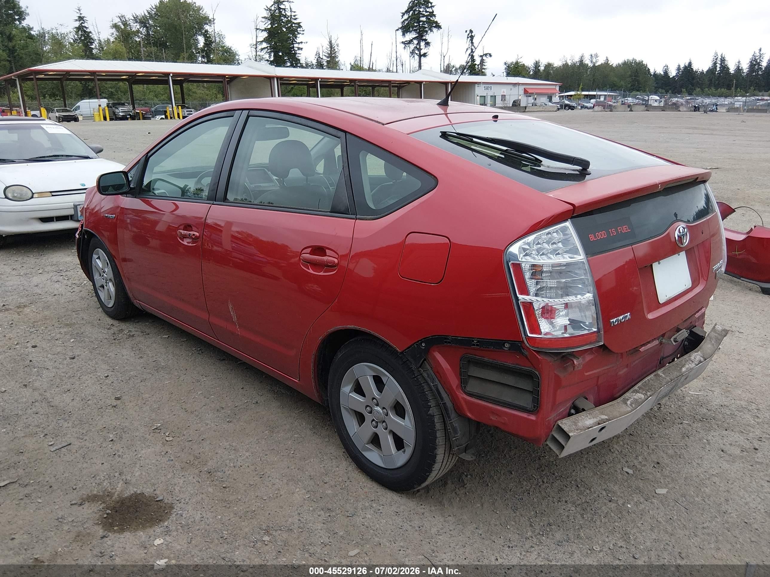 2008 Toyota Prius   Burgundy vin: JTDKB20U587754189