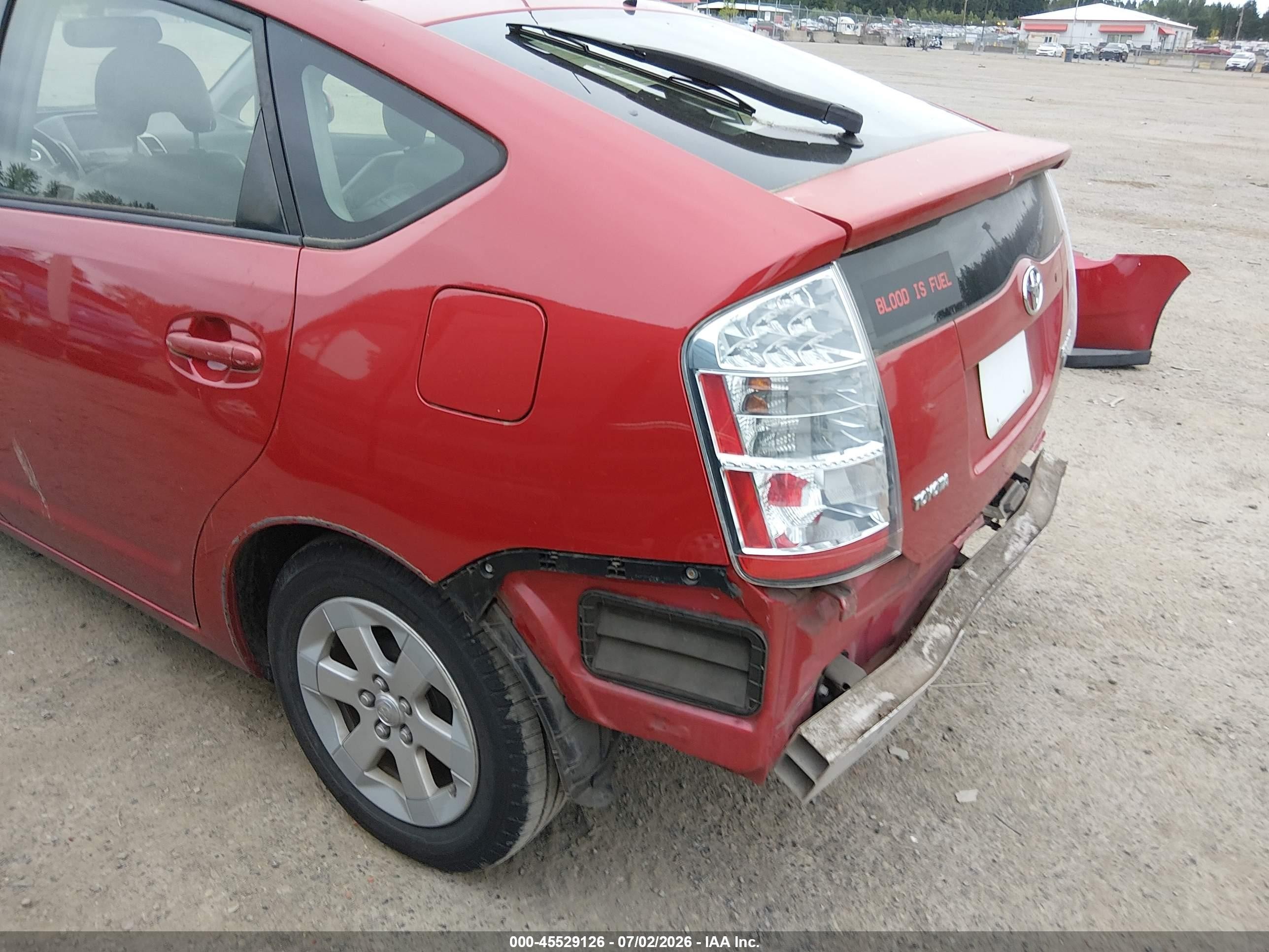 2008 Toyota Prius   Burgundy vin: JTDKB20U587754189