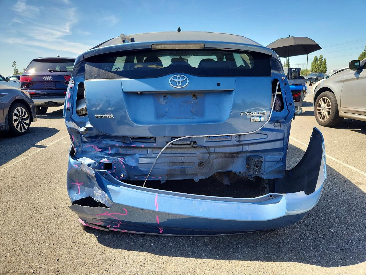 2008 Toyota Prius Base Blue vin: JTDKB20U587761000
