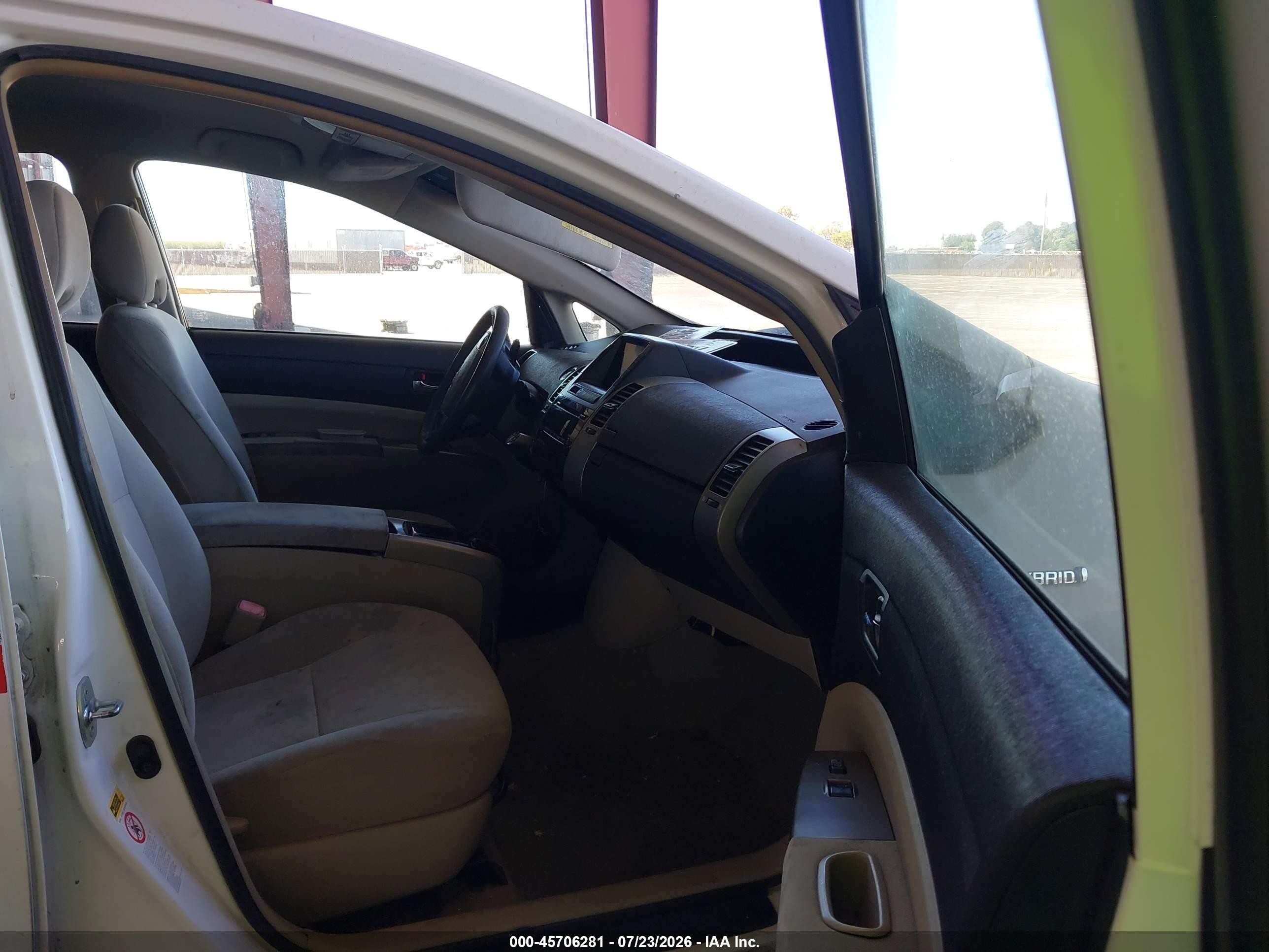 2009 Toyota Prius   White vin: JTDKB20U597837154