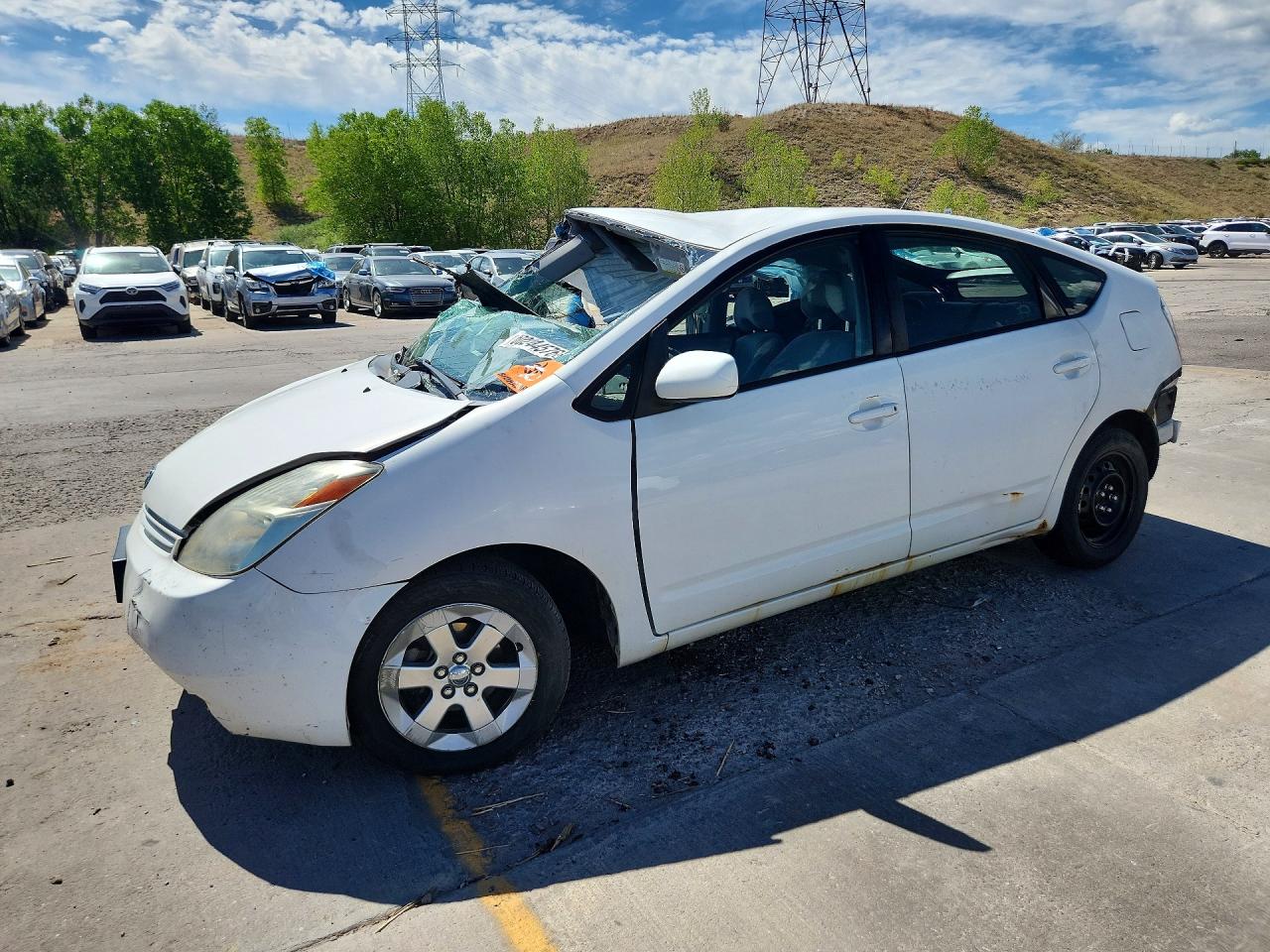2005 Toyota Prius Base White vin: JTDKB20U653020096