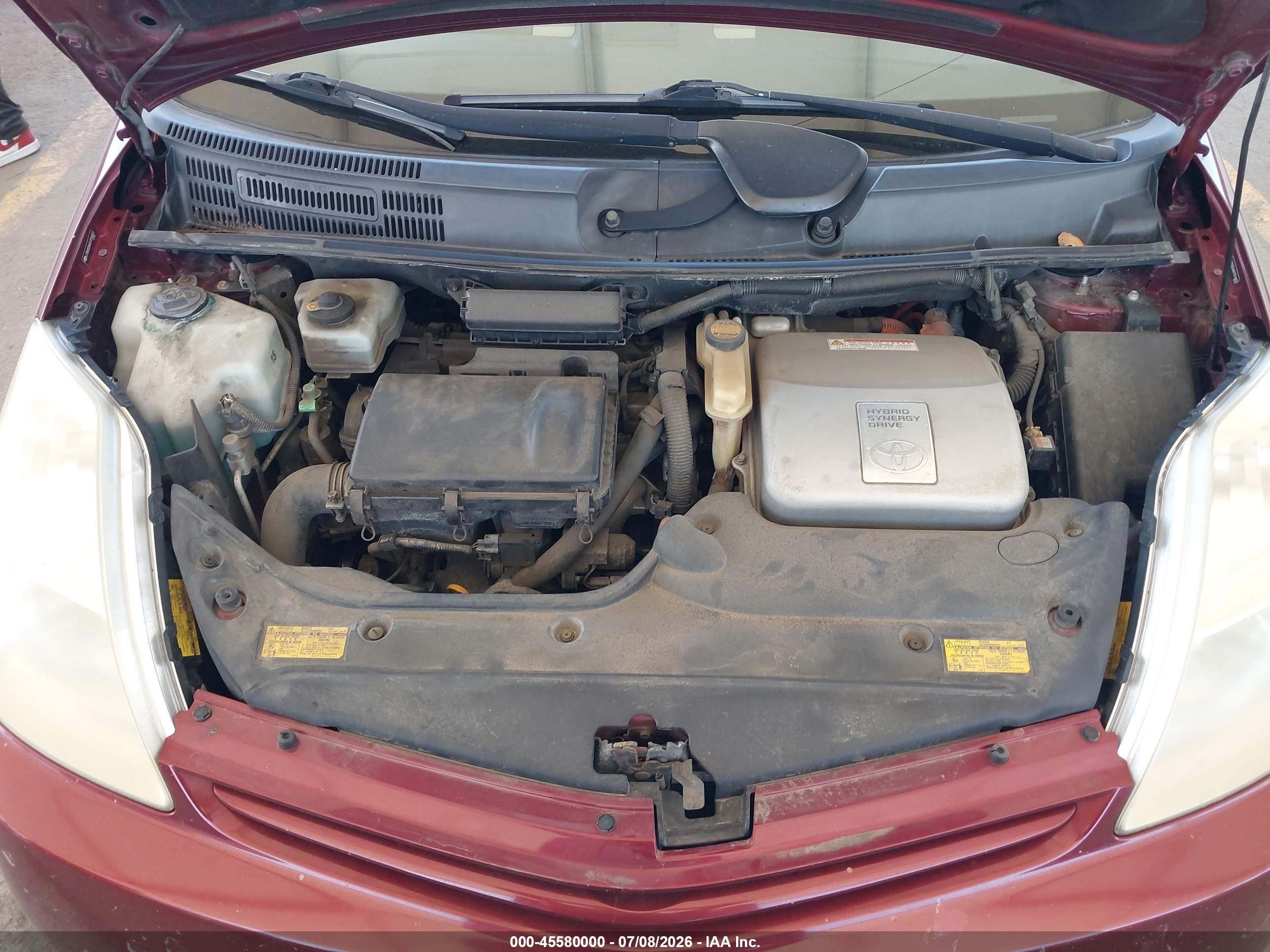 2005 Toyota Prius Red vin: JTDKB20U657016607