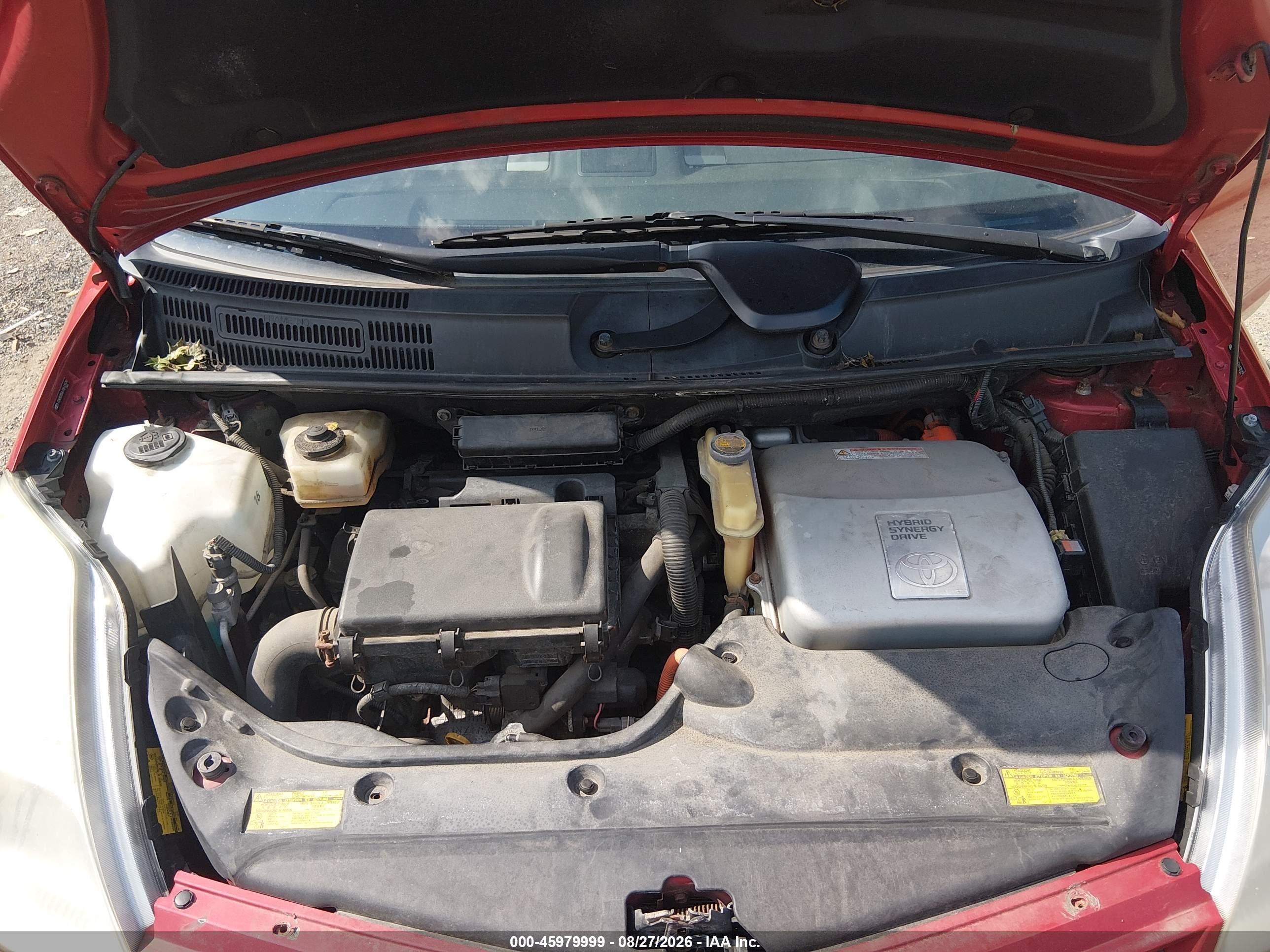 2007 Toyota Prius   Red vin: JTDKB20U677613579