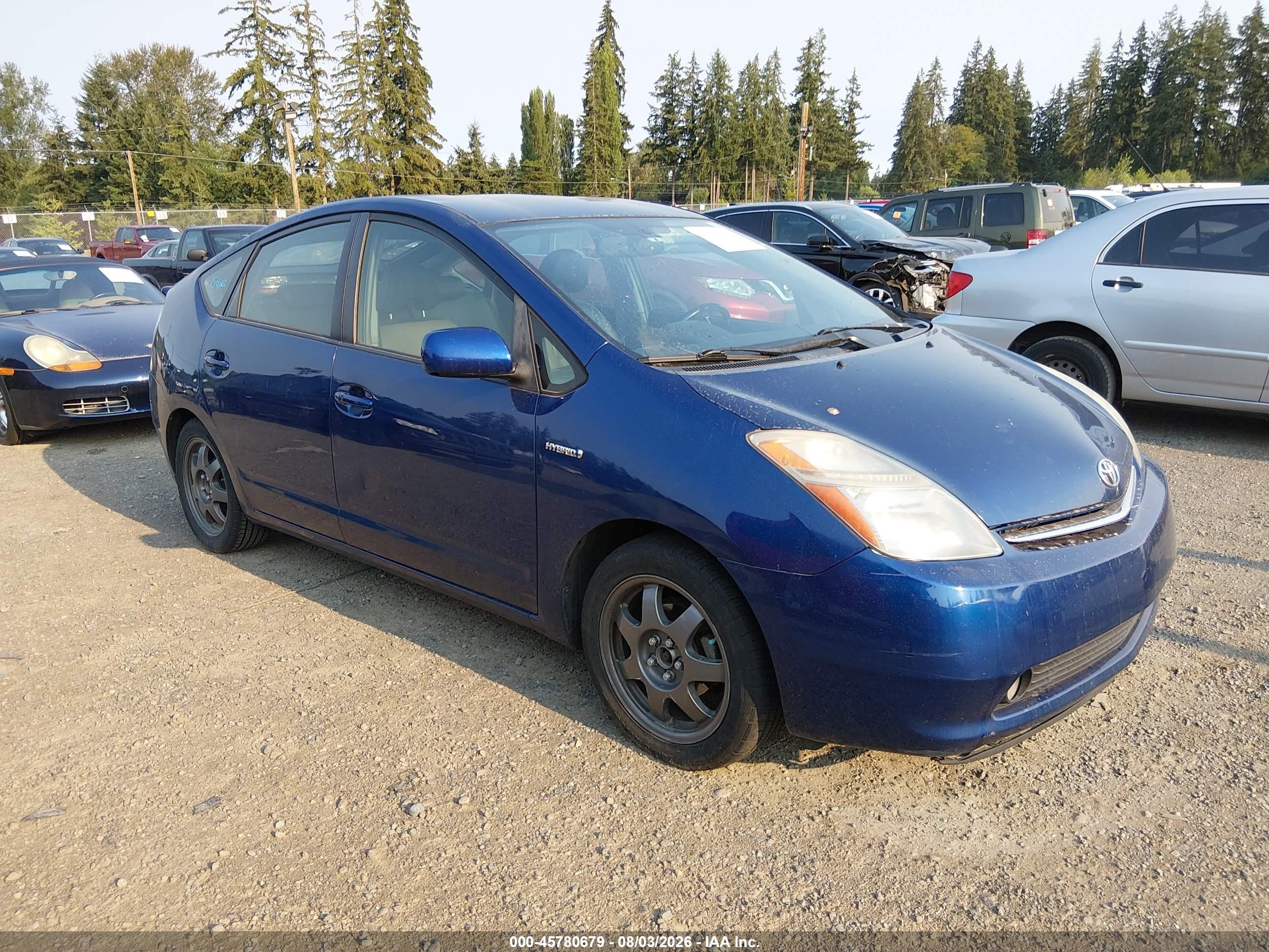 2008 Toyota Prius Touring Blue vin: JTDKB20U687760910