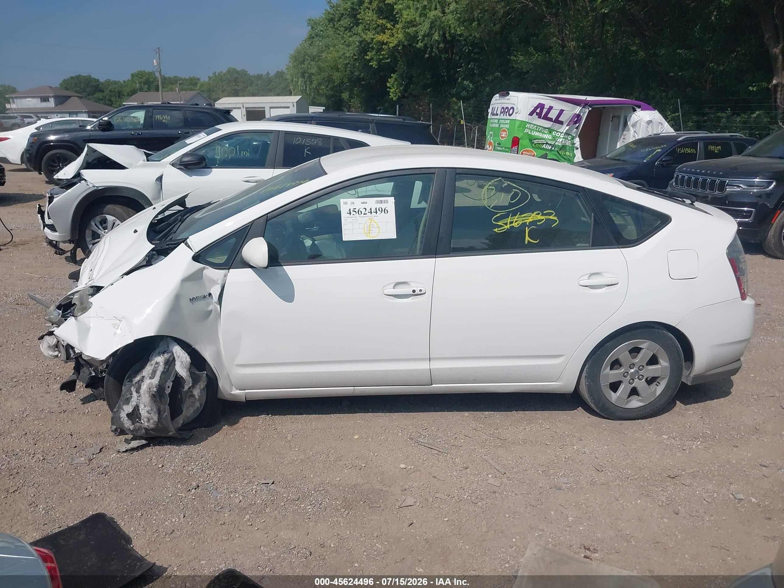 2009 Toyota Prius   Белый vin: JTDKB20U693516733