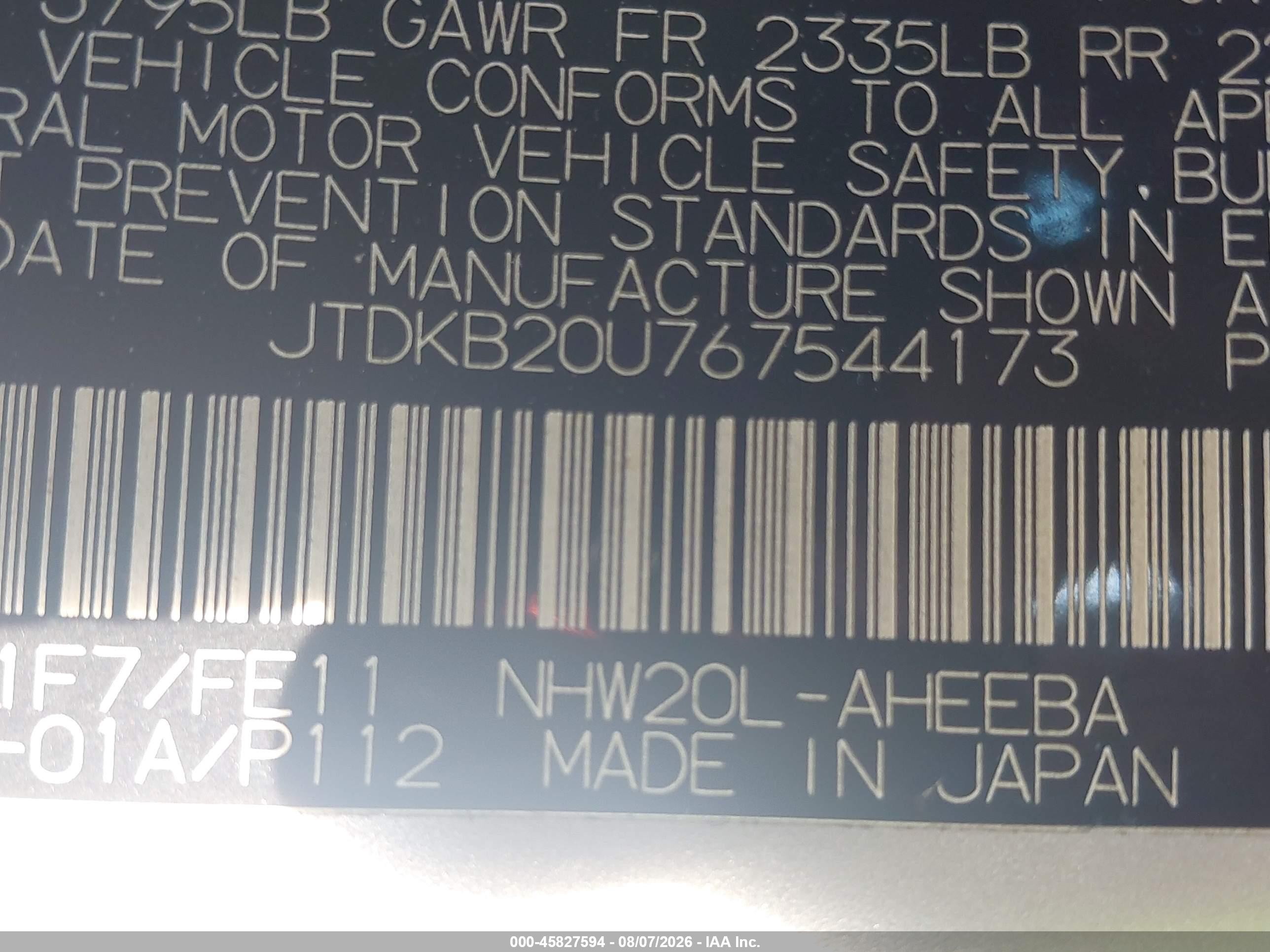 2006 Toyota Prius   Silver vin: JTDKB20U767544173