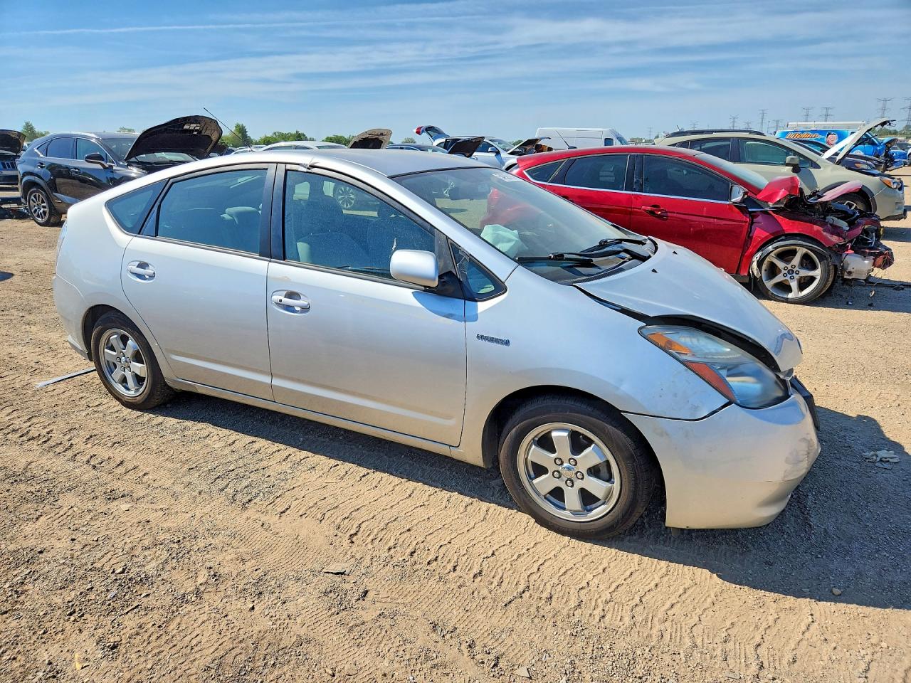 2007 Toyota Prius Base Silver vin: JTDKB20U777084563