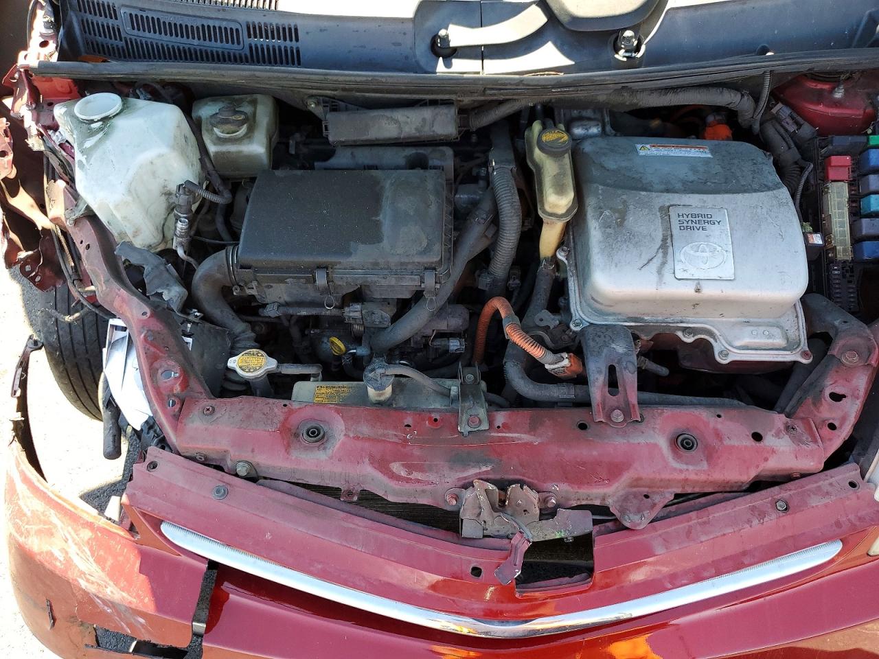 2007 Toyota Prius Base Red vin: JTDKB20U777611579