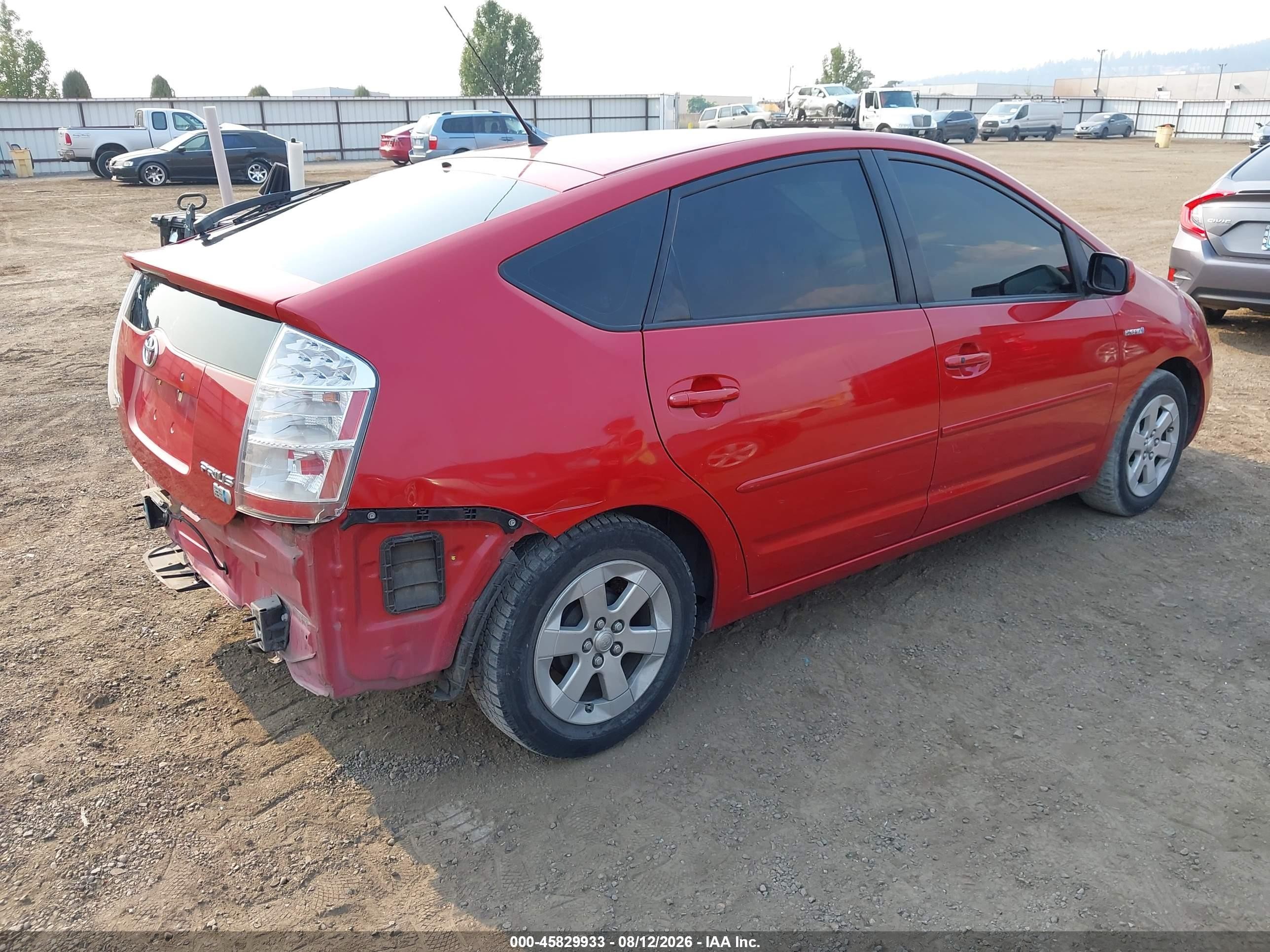 2008 Toyota Prius Red vin: JTDKB20U783409379