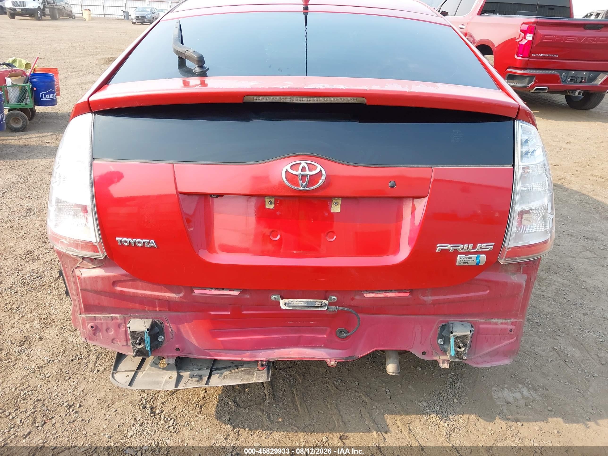 2008 Toyota Prius Red vin: JTDKB20U783409379