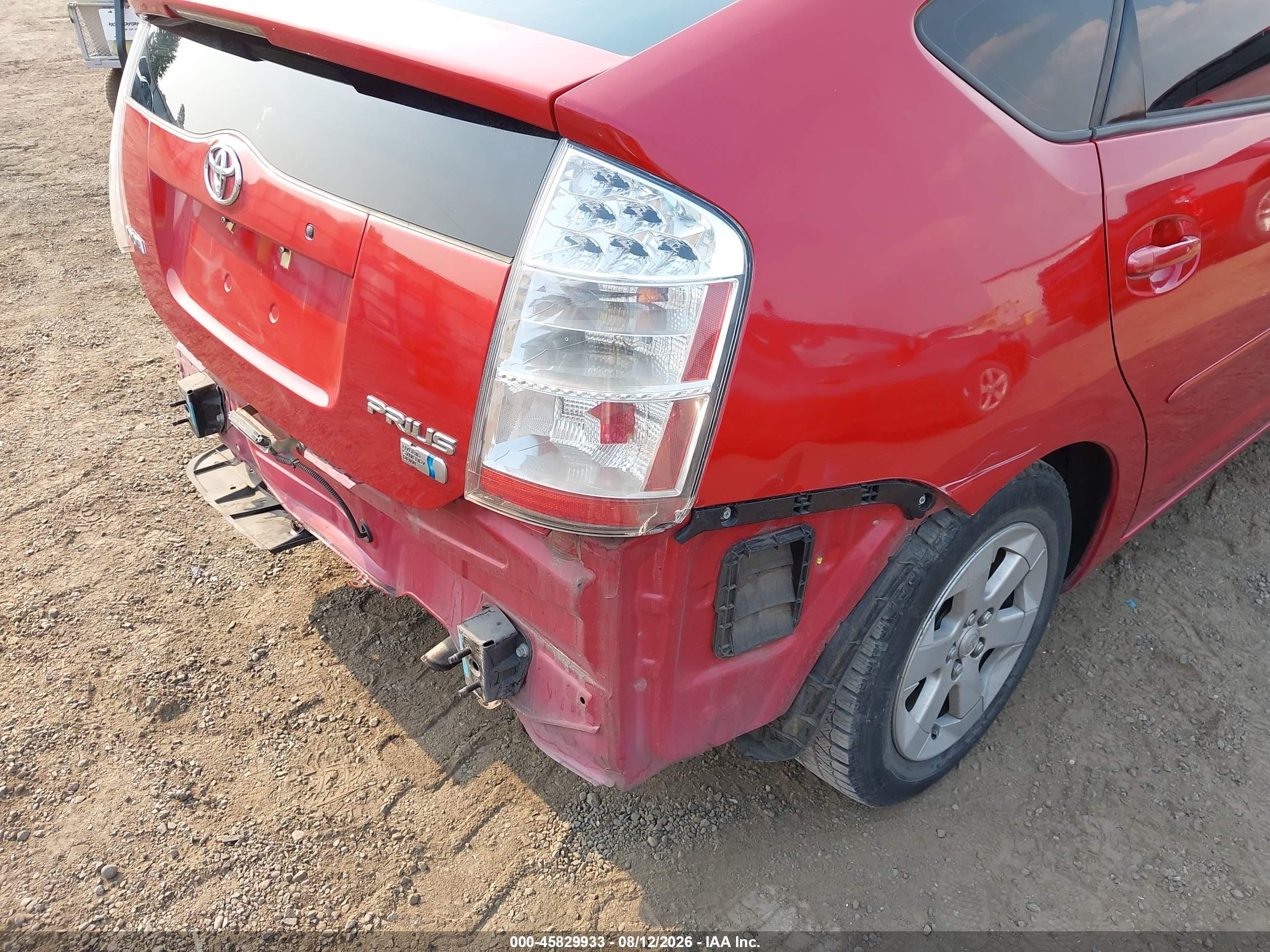 2008 Toyota Prius Red vin: JTDKB20U783409379