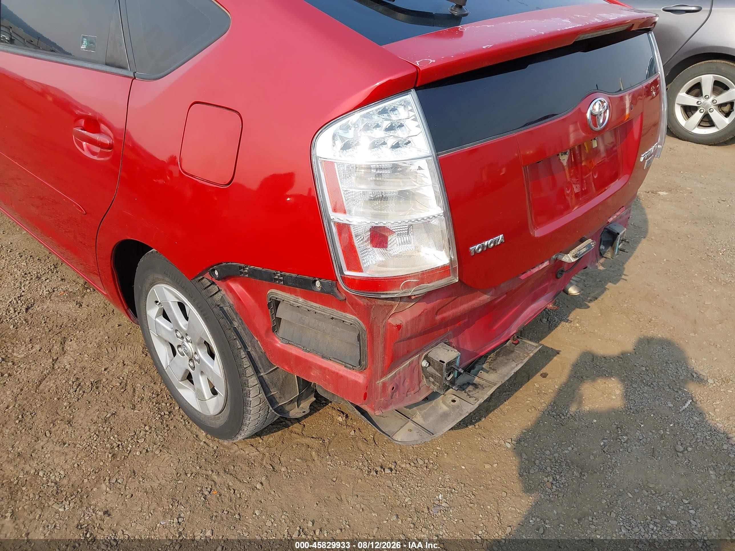 2008 Toyota Prius Red vin: JTDKB20U783409379