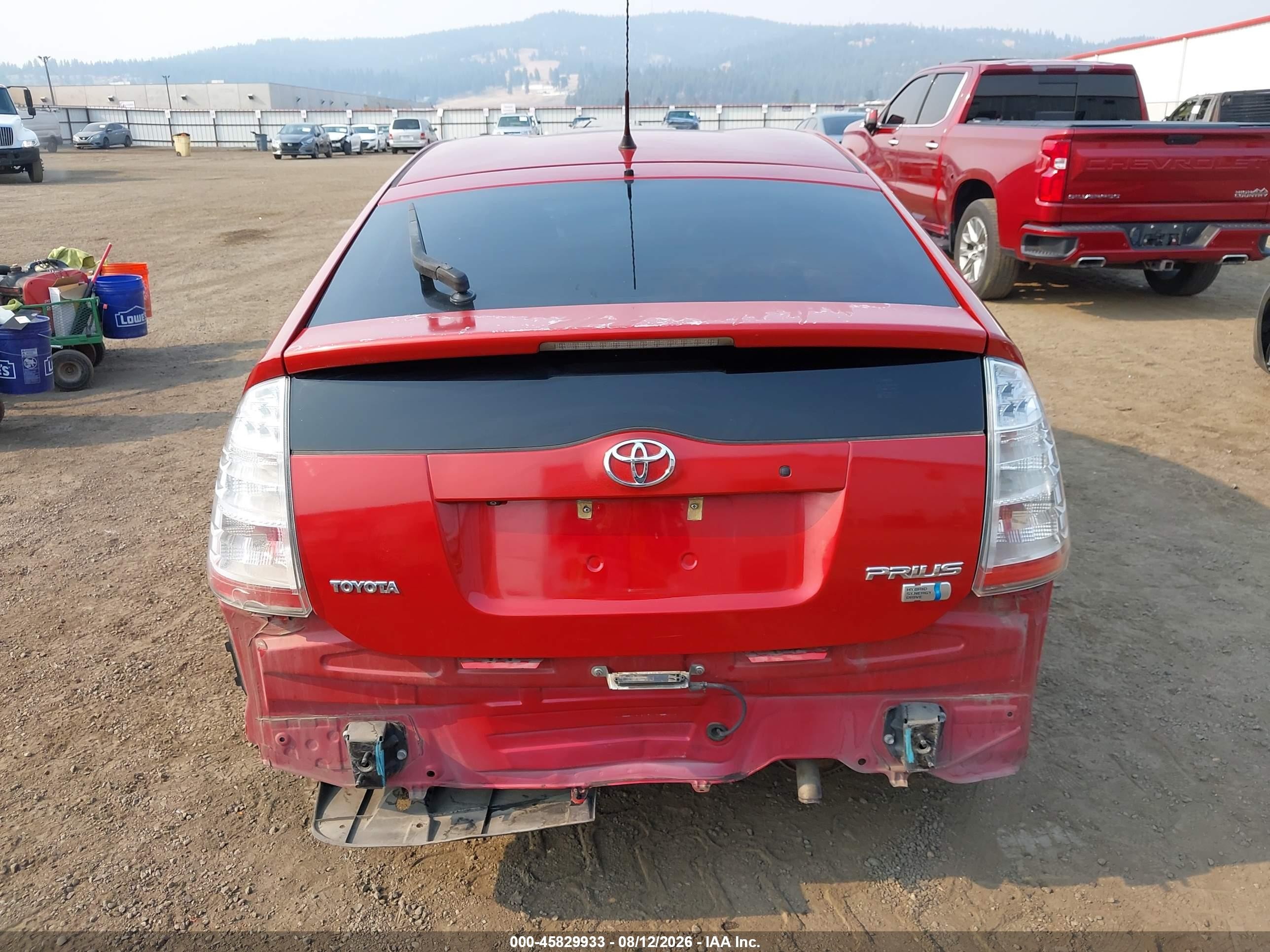 2008 Toyota Prius Red vin: JTDKB20U783409379