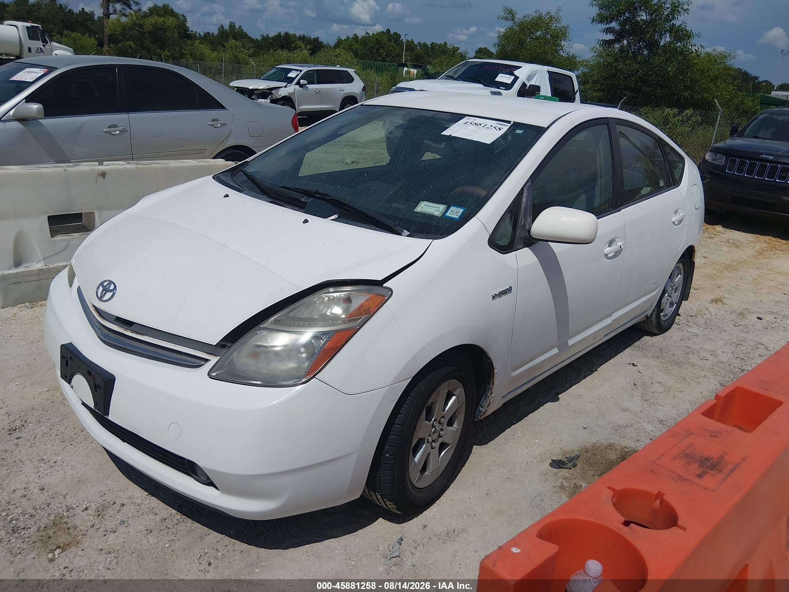 2008 Toyota Prius   White vin: JTDKB20U783451356