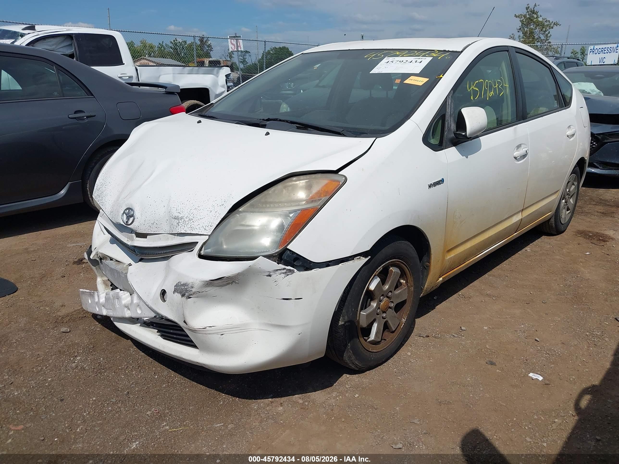 2009 Toyota Prius   White vin: JTDKB20U793535713