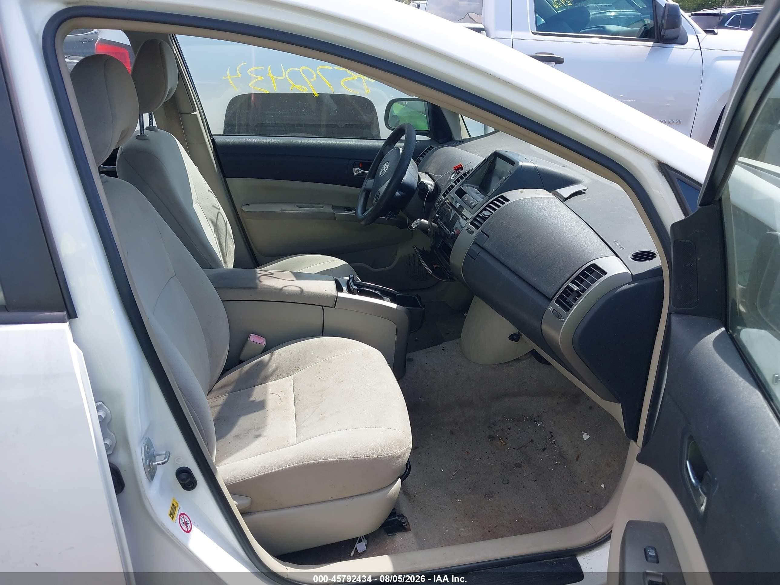 2009 Toyota Prius   White vin: JTDKB20U793535713
