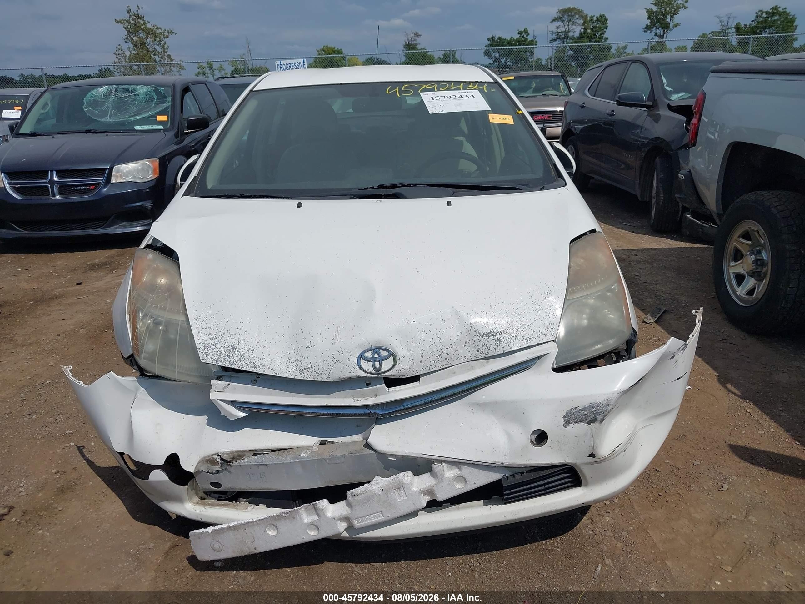 2009 Toyota Prius   White vin: JTDKB20U793535713